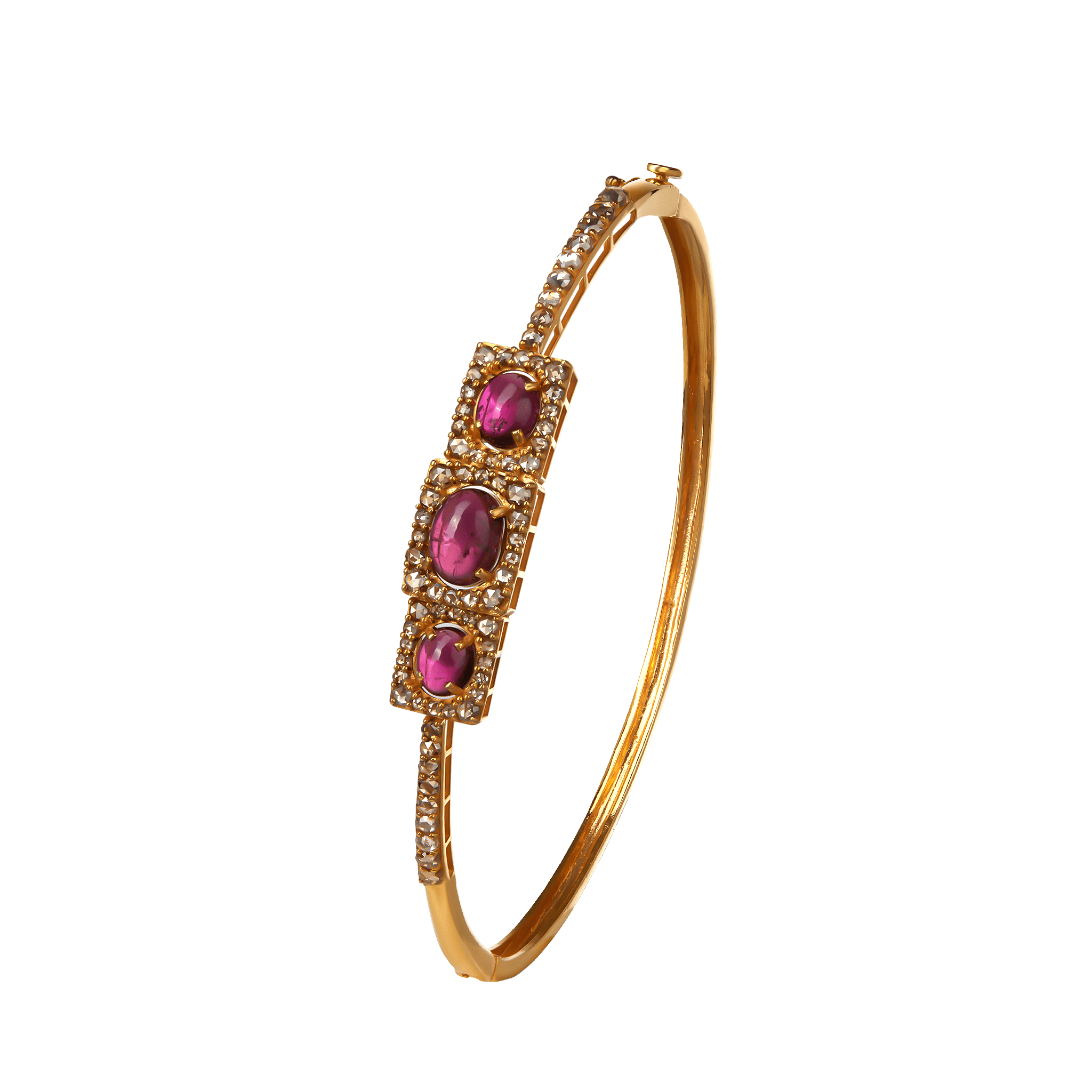 Legacy Diamond & Ruby Bangle in 22K Gold