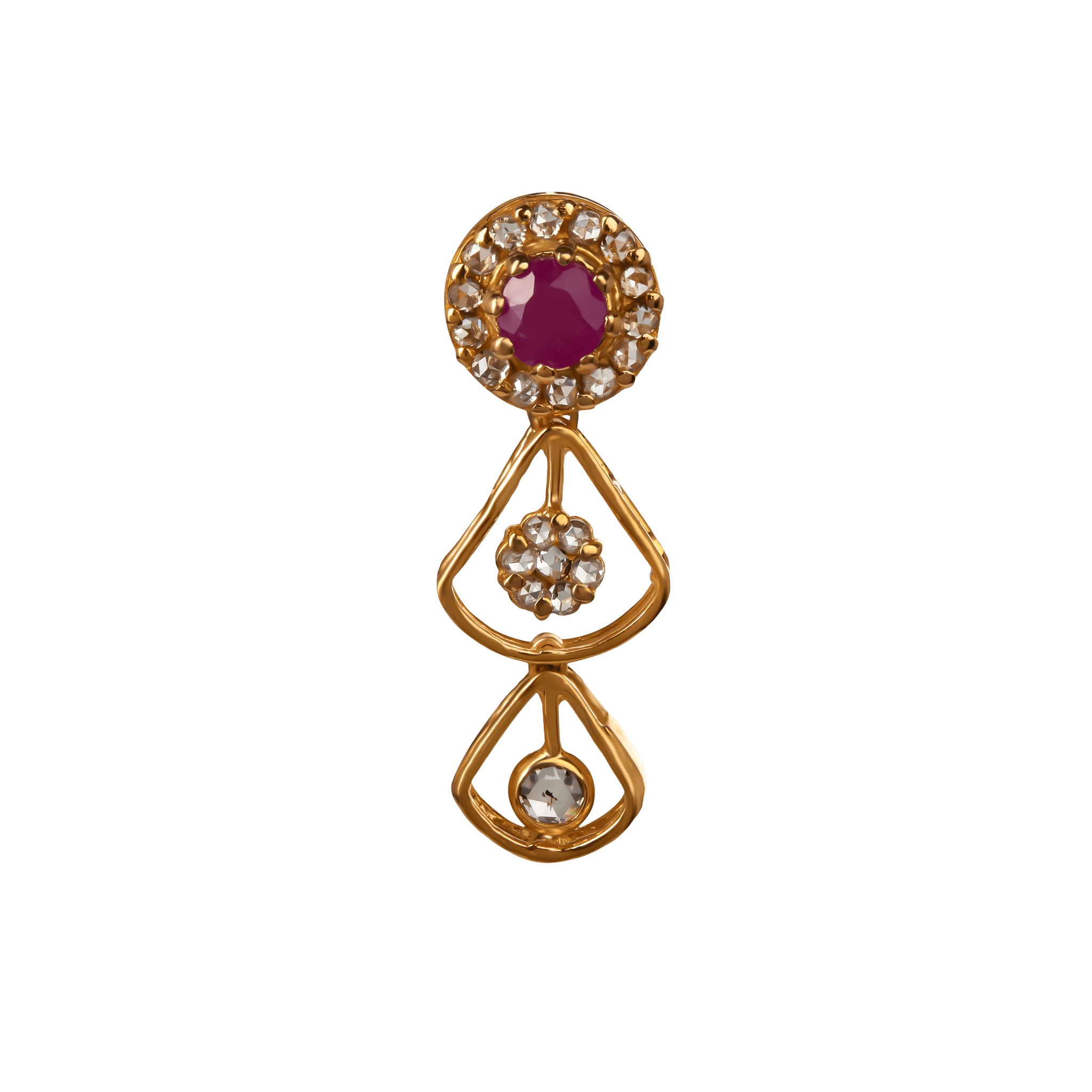 Legacy Diamond & Ruby Necklace & Earring in 22K Gold
