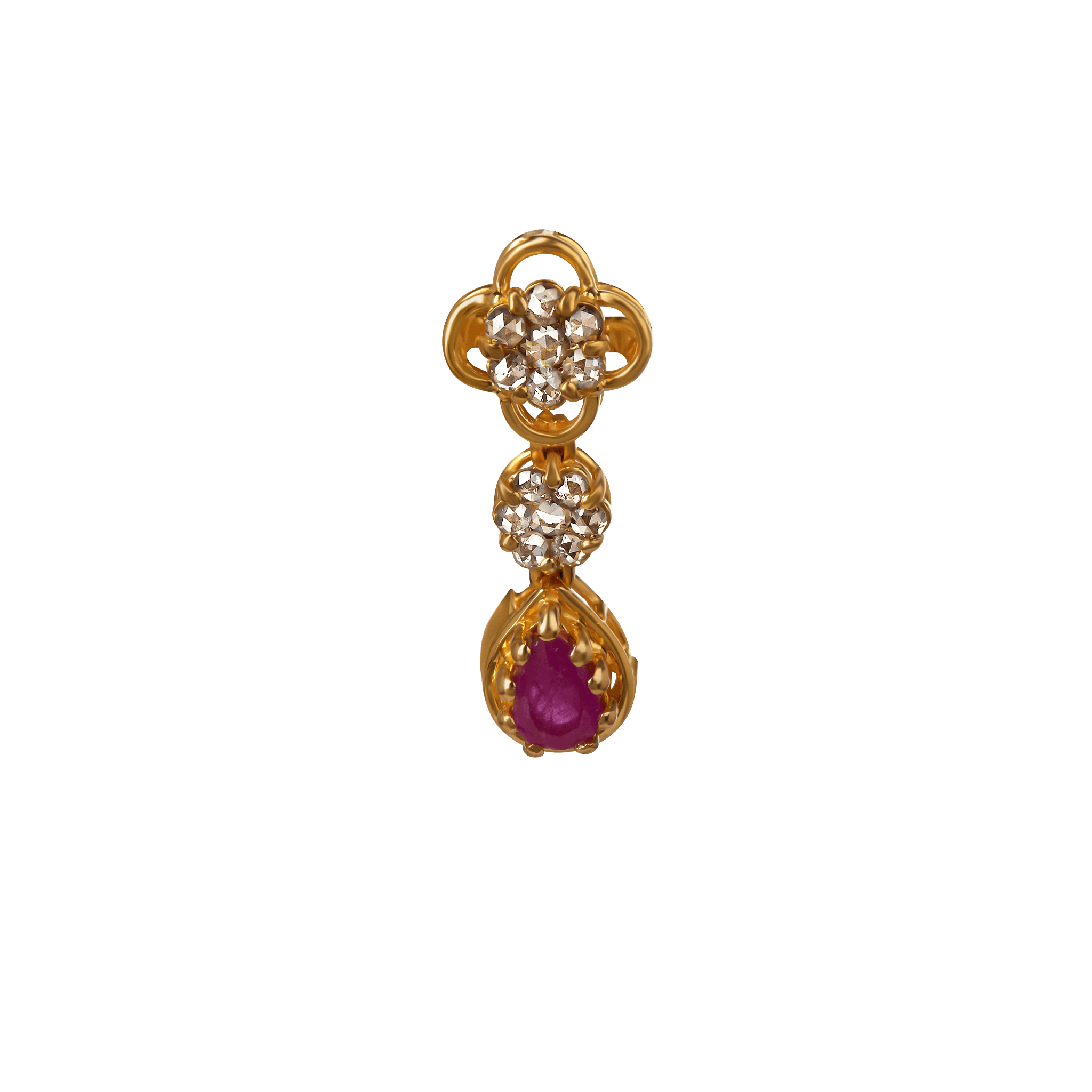 Legacy Diamond & Ruby Necklace & Earring in 22K Gold