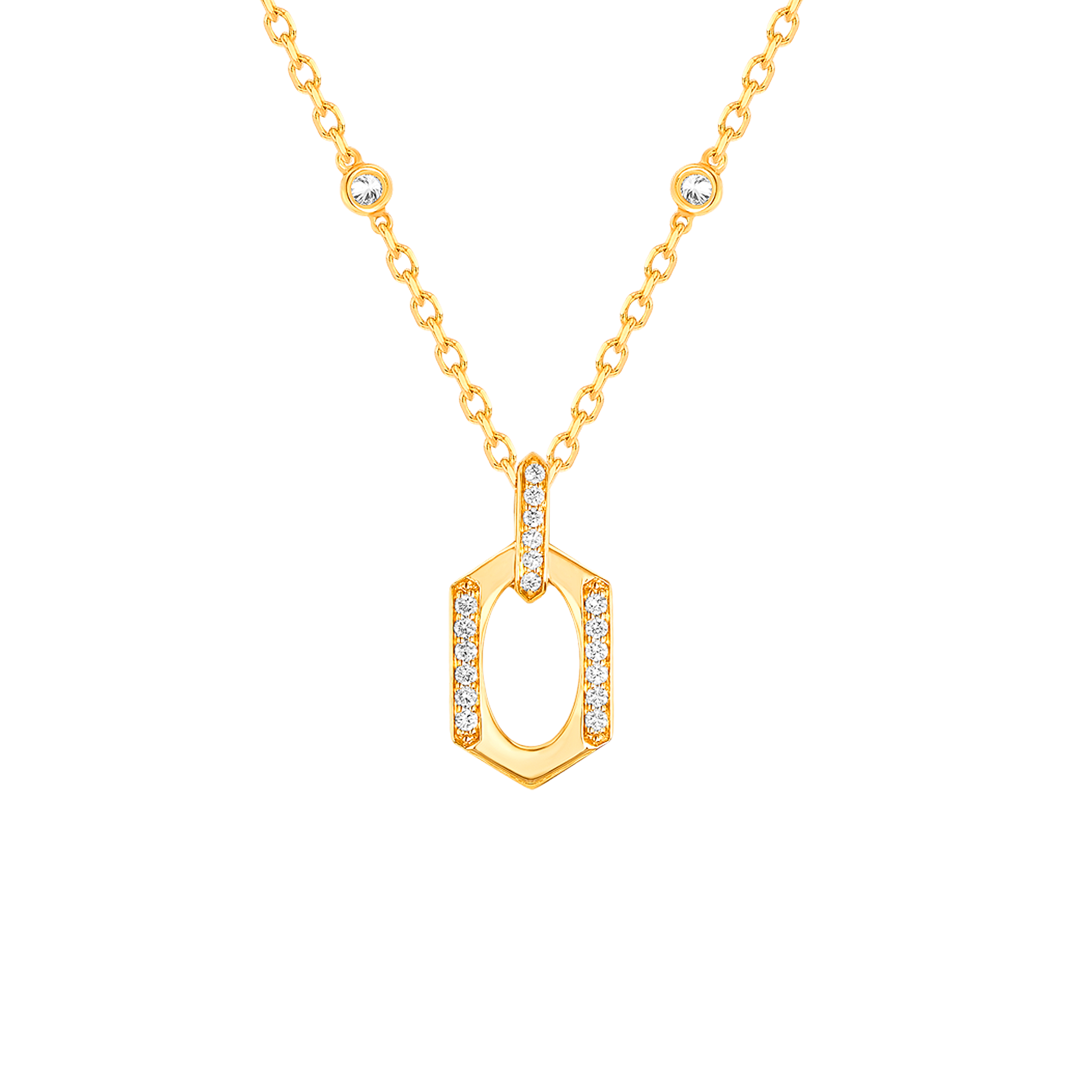 Links 18K Yellow Gold Necklace With Diamonds
