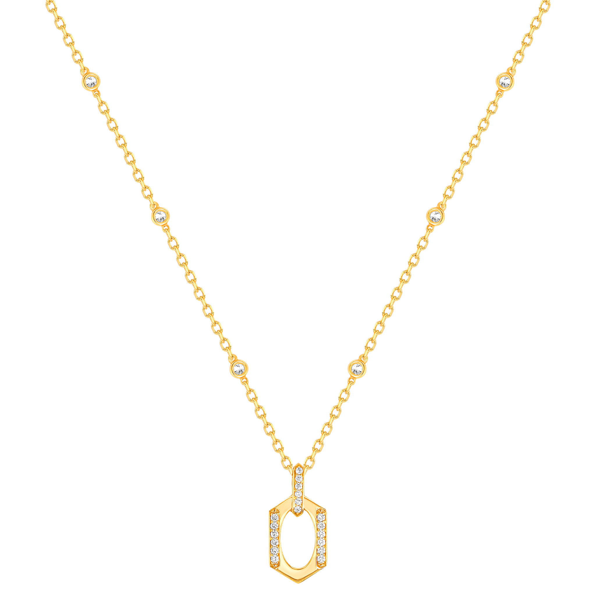 Links 18K Yellow Gold Necklace With Diamonds