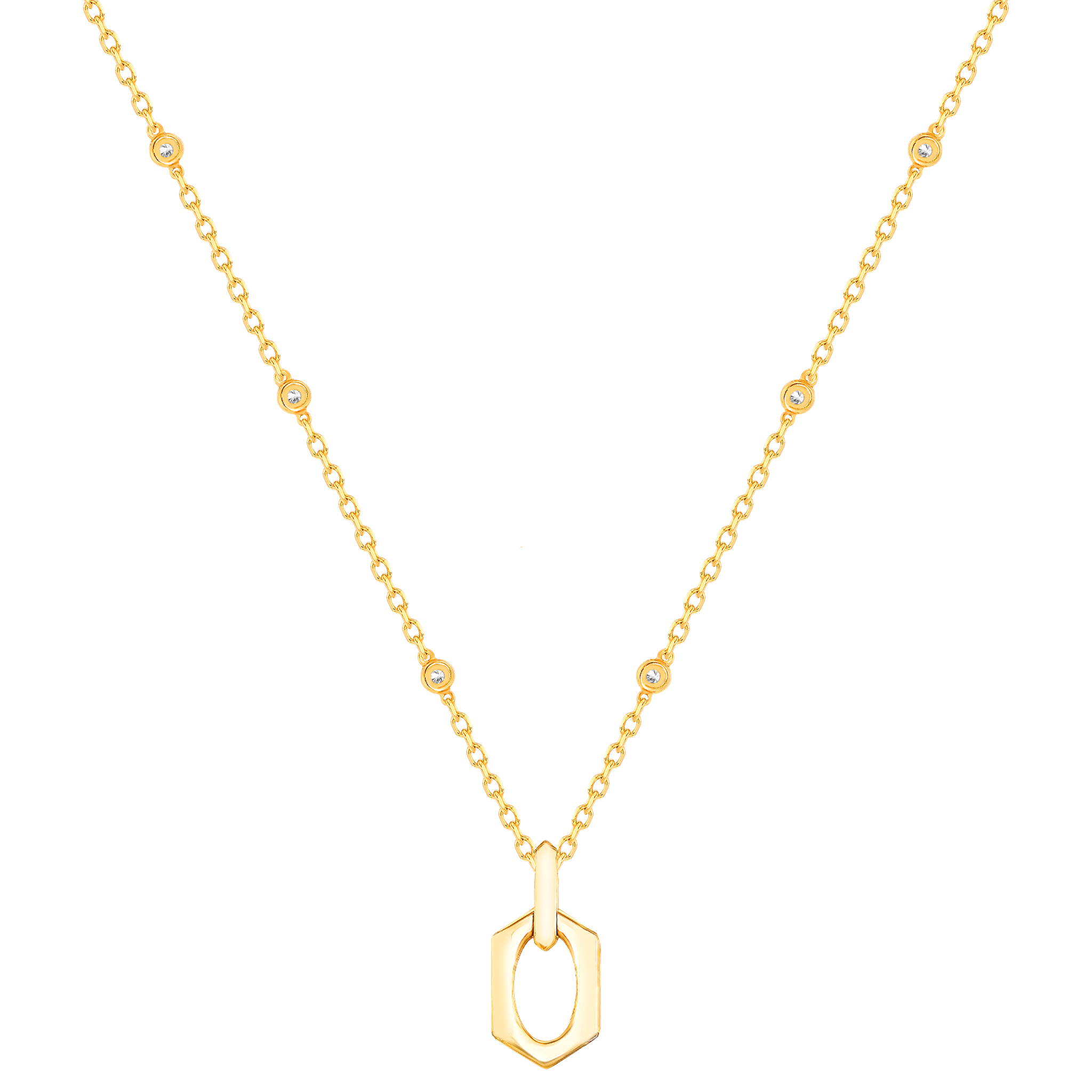 Links 18K Yellow Gold Necklace With Diamonds