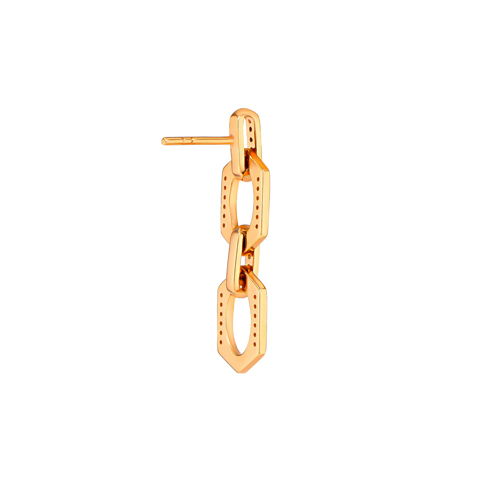 Links Drop Earring Double Diamond Motif in 18K Rose Gold 