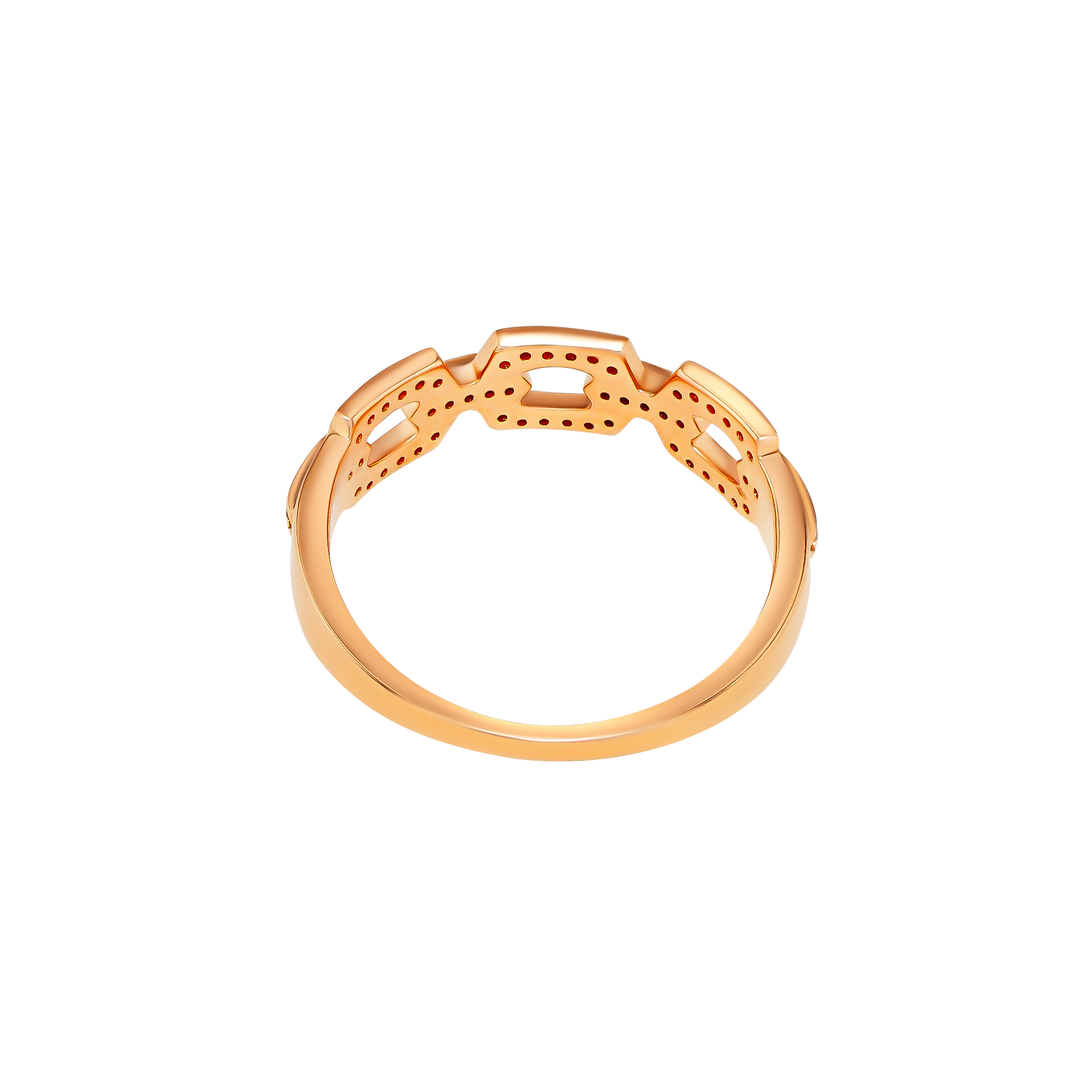 Links Trio Diamond Motif Ring 18K Rose Gold