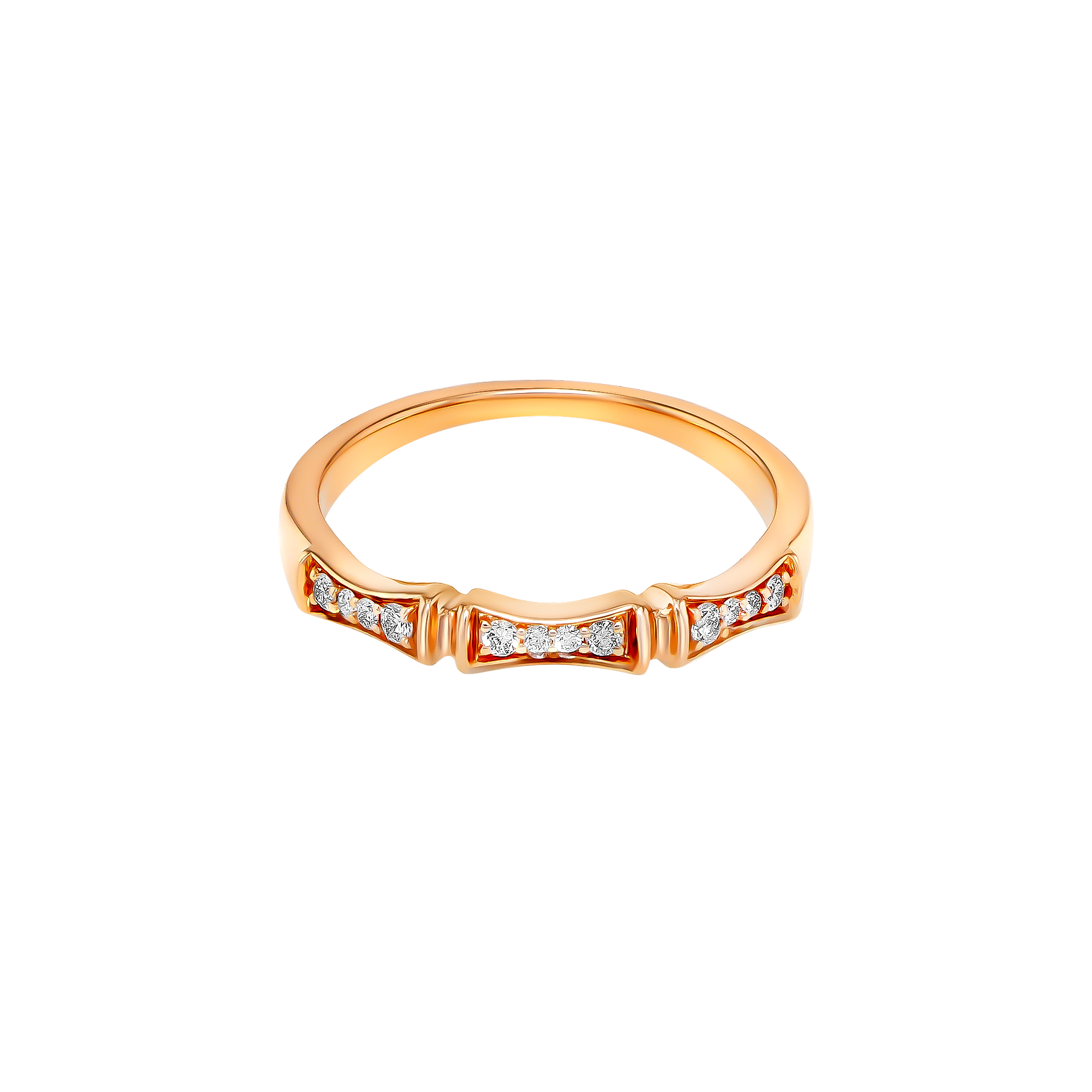 Links Stackable Diamond Ring 18K Yellow Gold