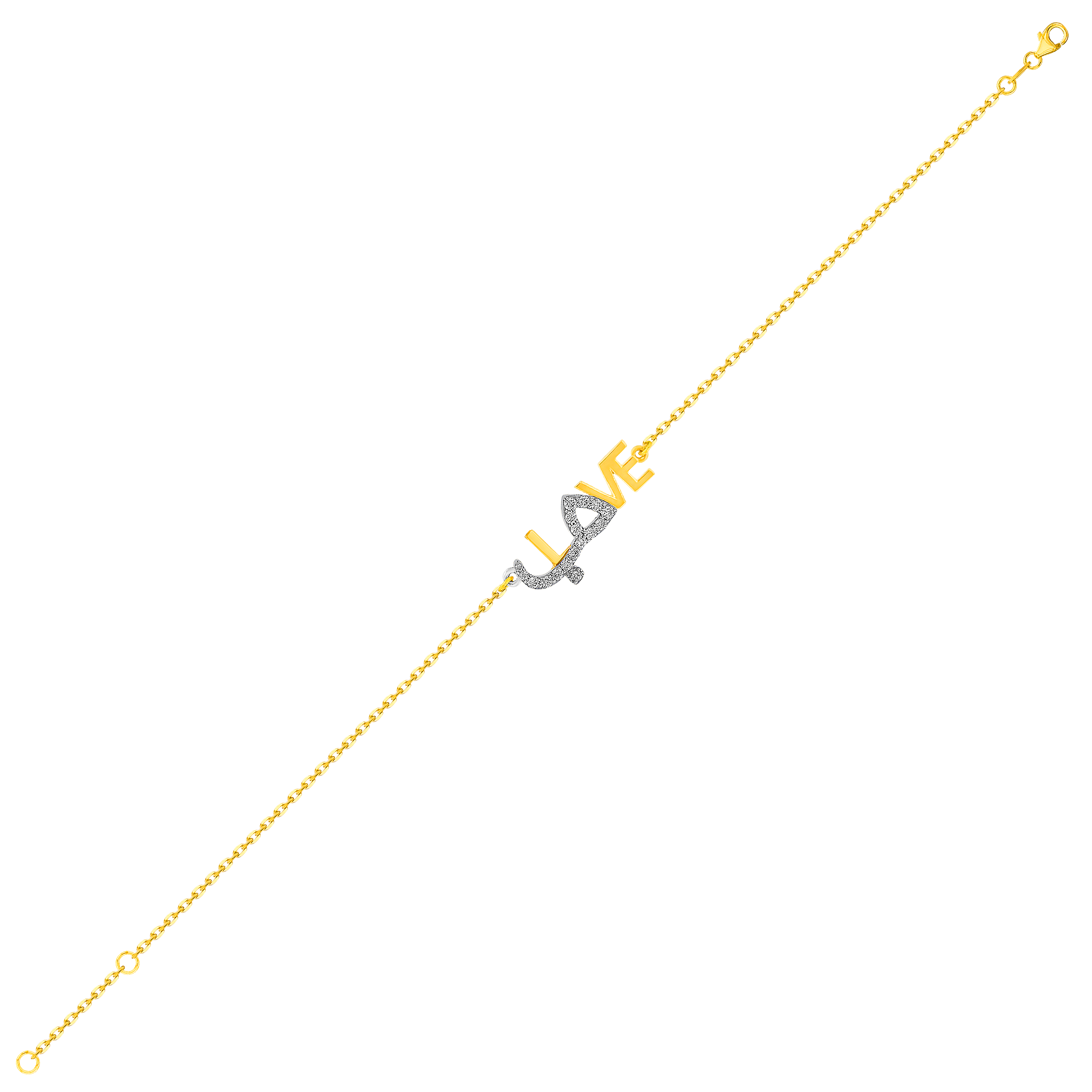 Key Of Hope By Nadine Kanso of Bilarabi Love حب Bracelet 18K Yellow Gold & Diamonds