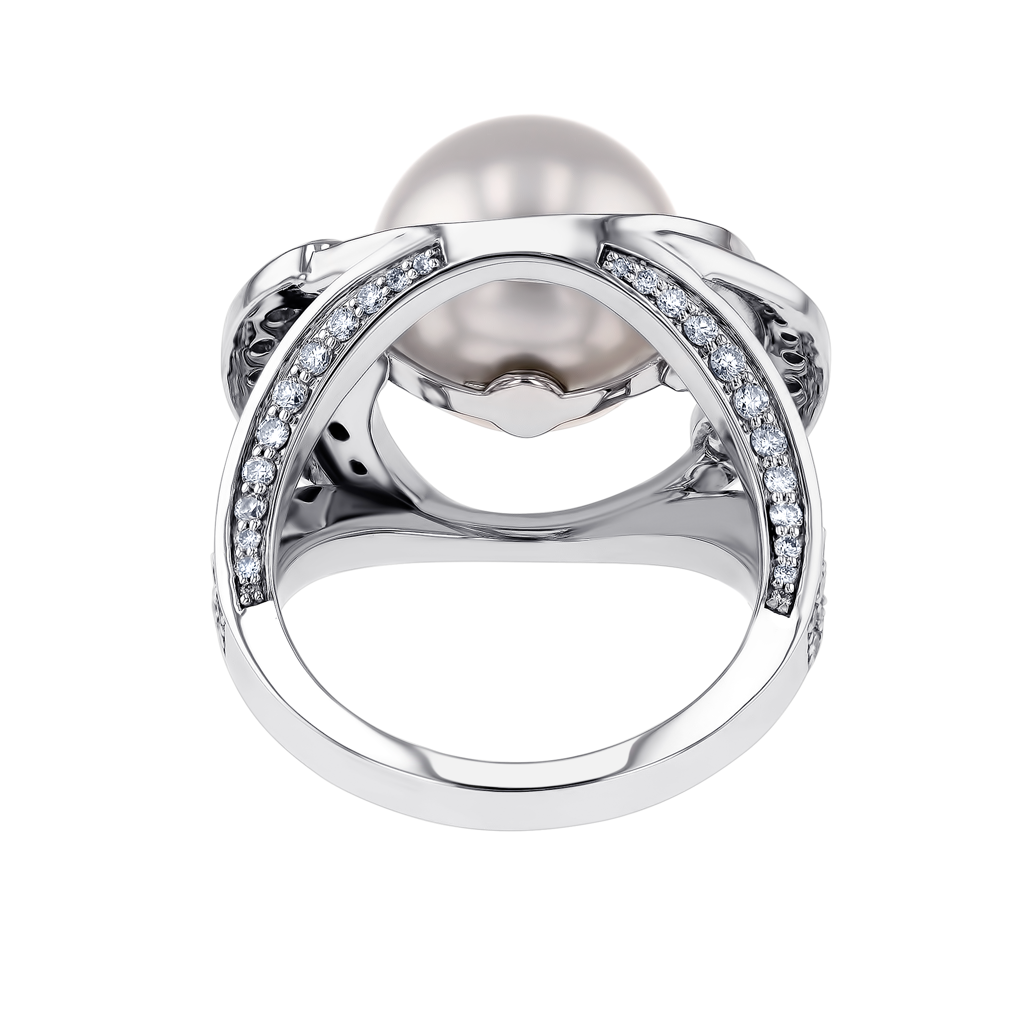 Orana Wave Australian Pearl & Diamond ring in 18K  gold
