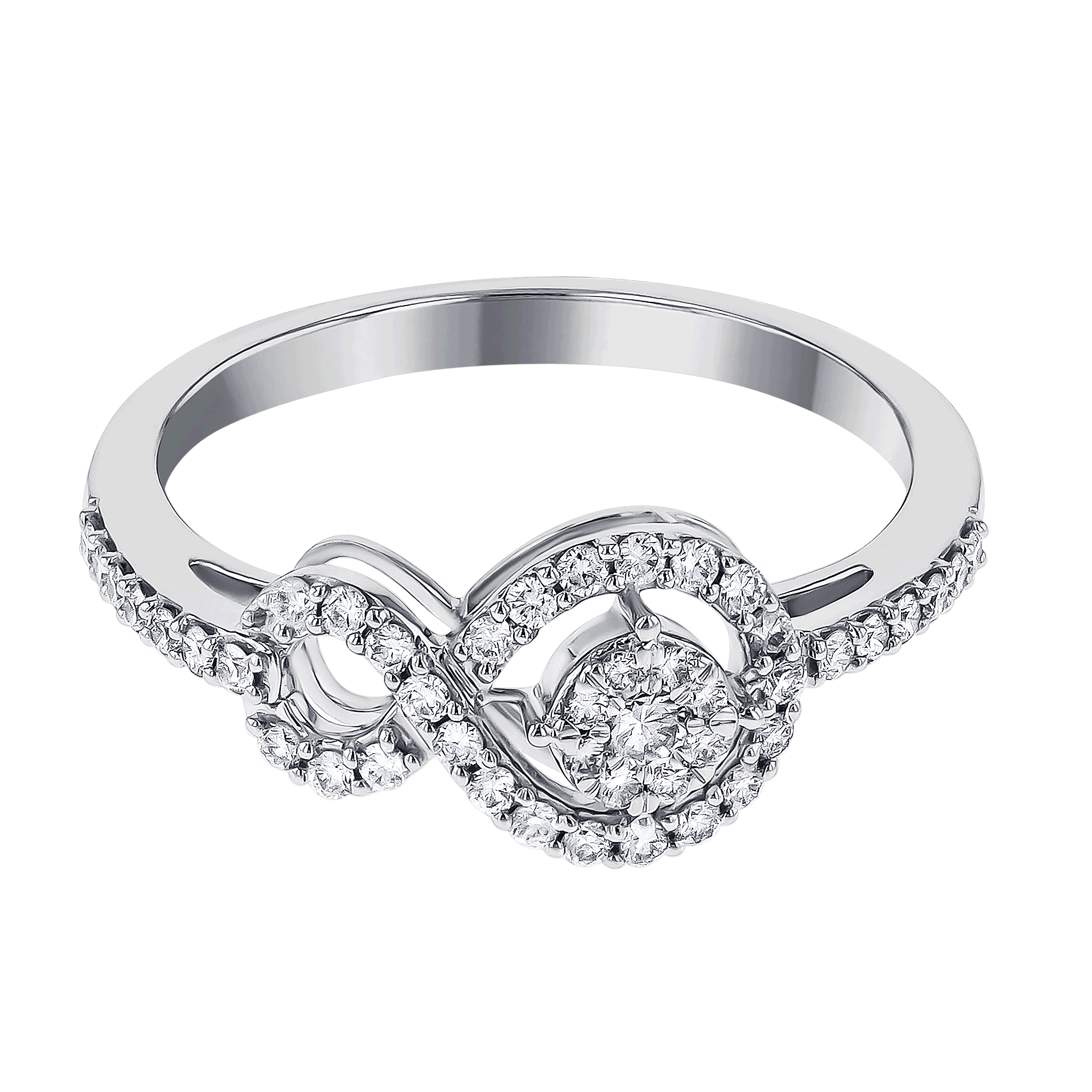 OSE Rings in 18K White Gold Studded  with   Round Diamonds