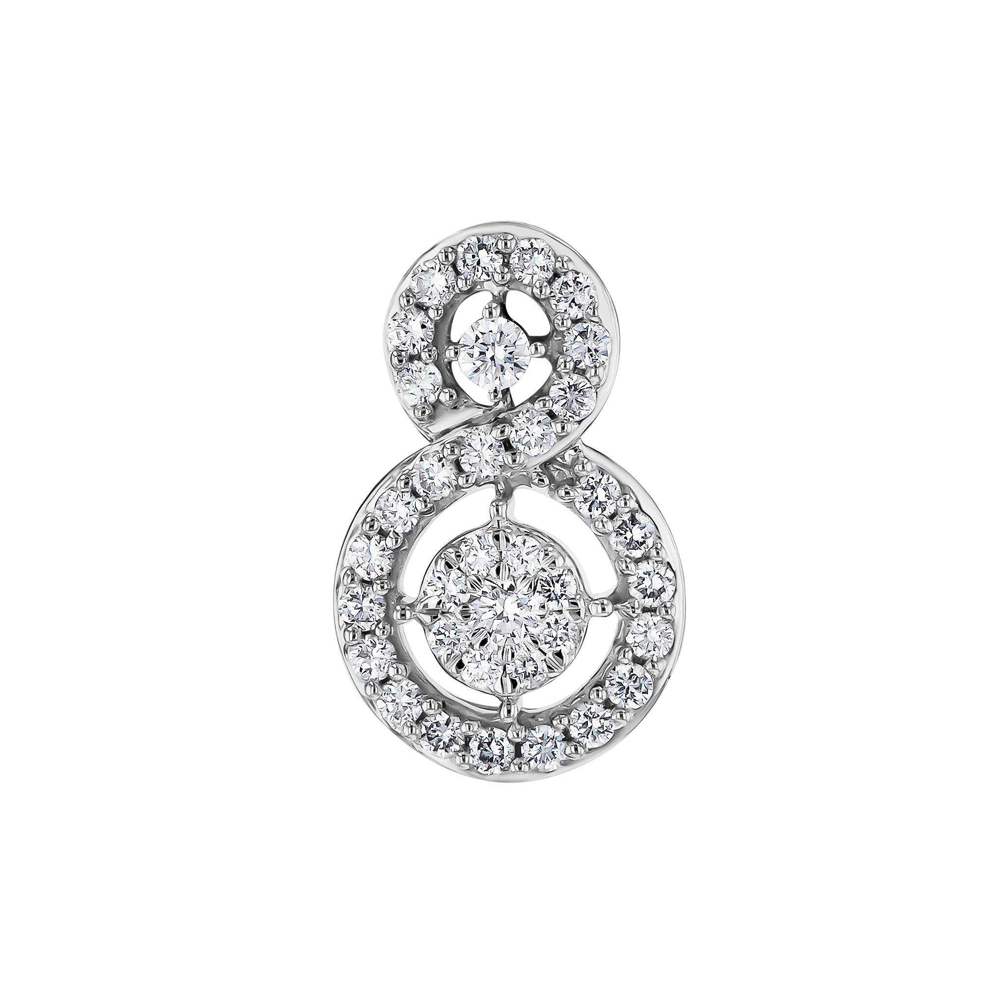 OSE  Earrings in 18K White Gold Studded  with   Round Diamonds