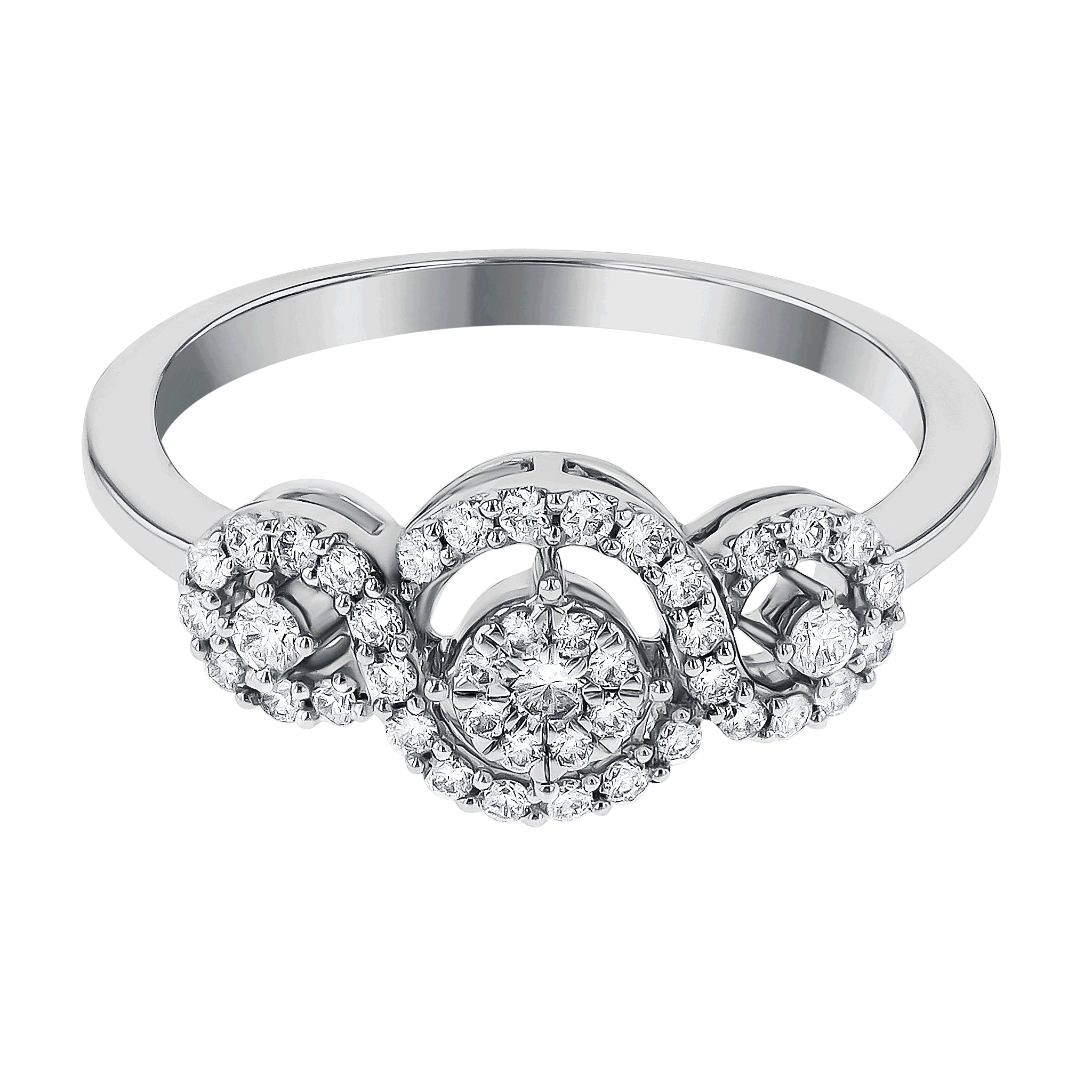 OSE Rings in 18K White Gold Studded  with   Round Diamonds