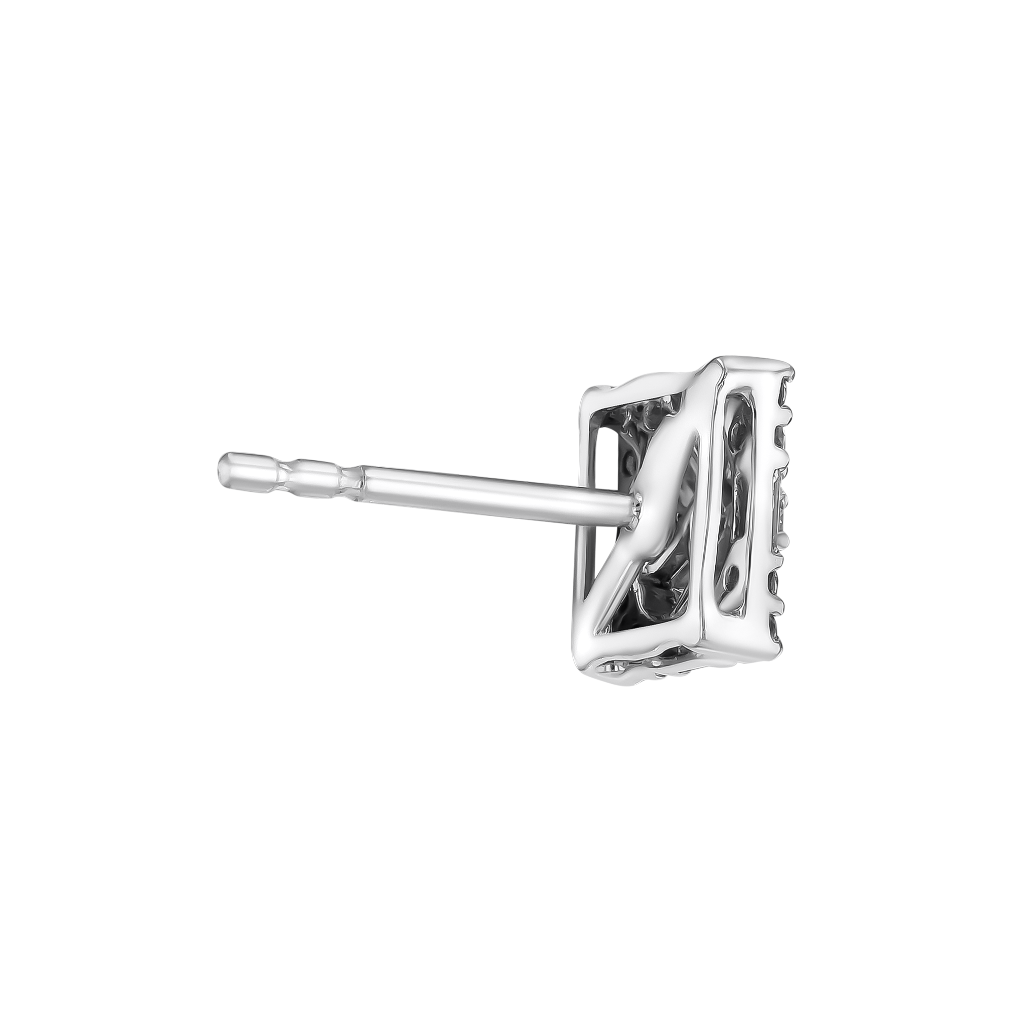 OneSixEight Square Shaped Diamond Stud Earrings 18K White Gold
