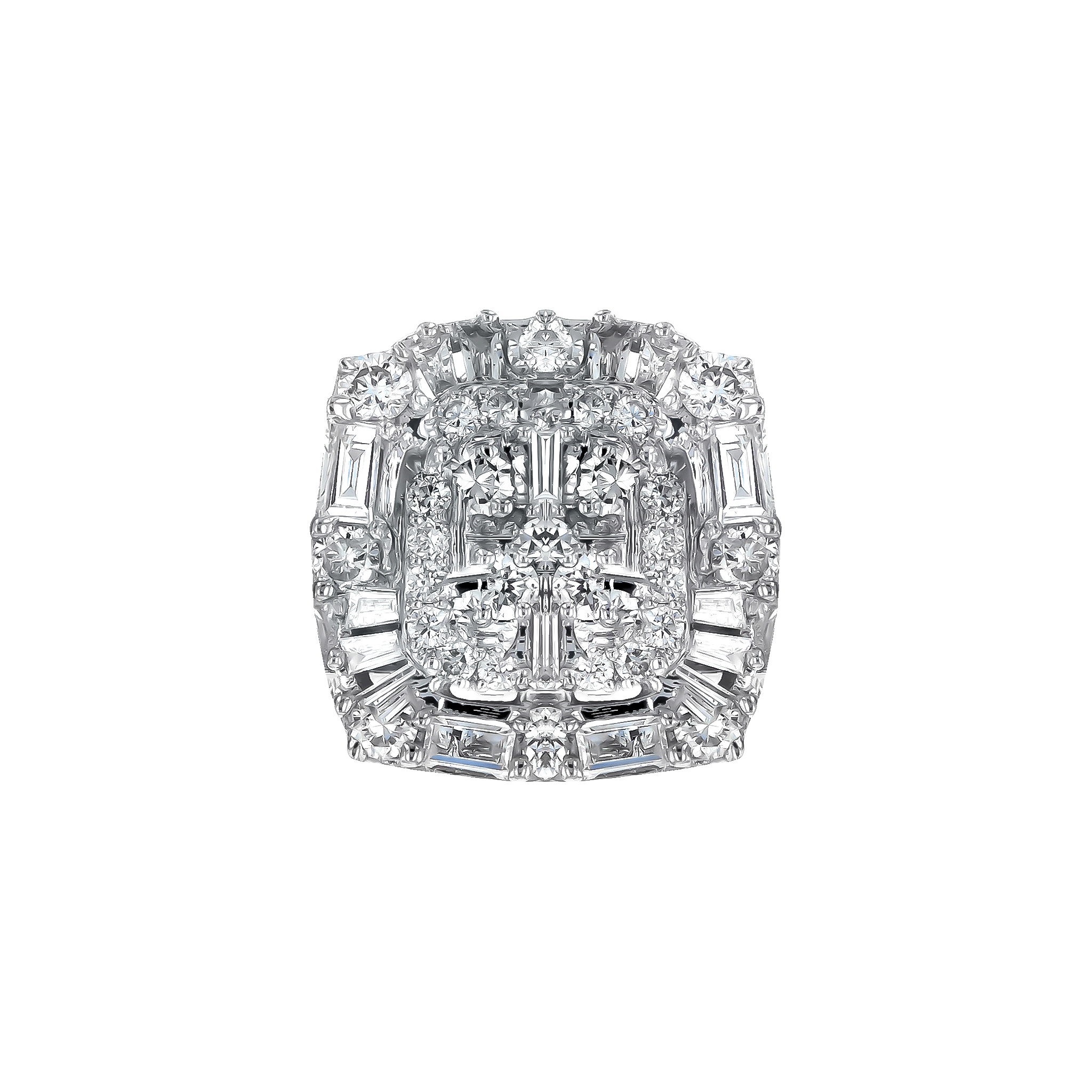 OneSixEight Cushion Shaped Diamond Stud Earrings 18K White Gold
