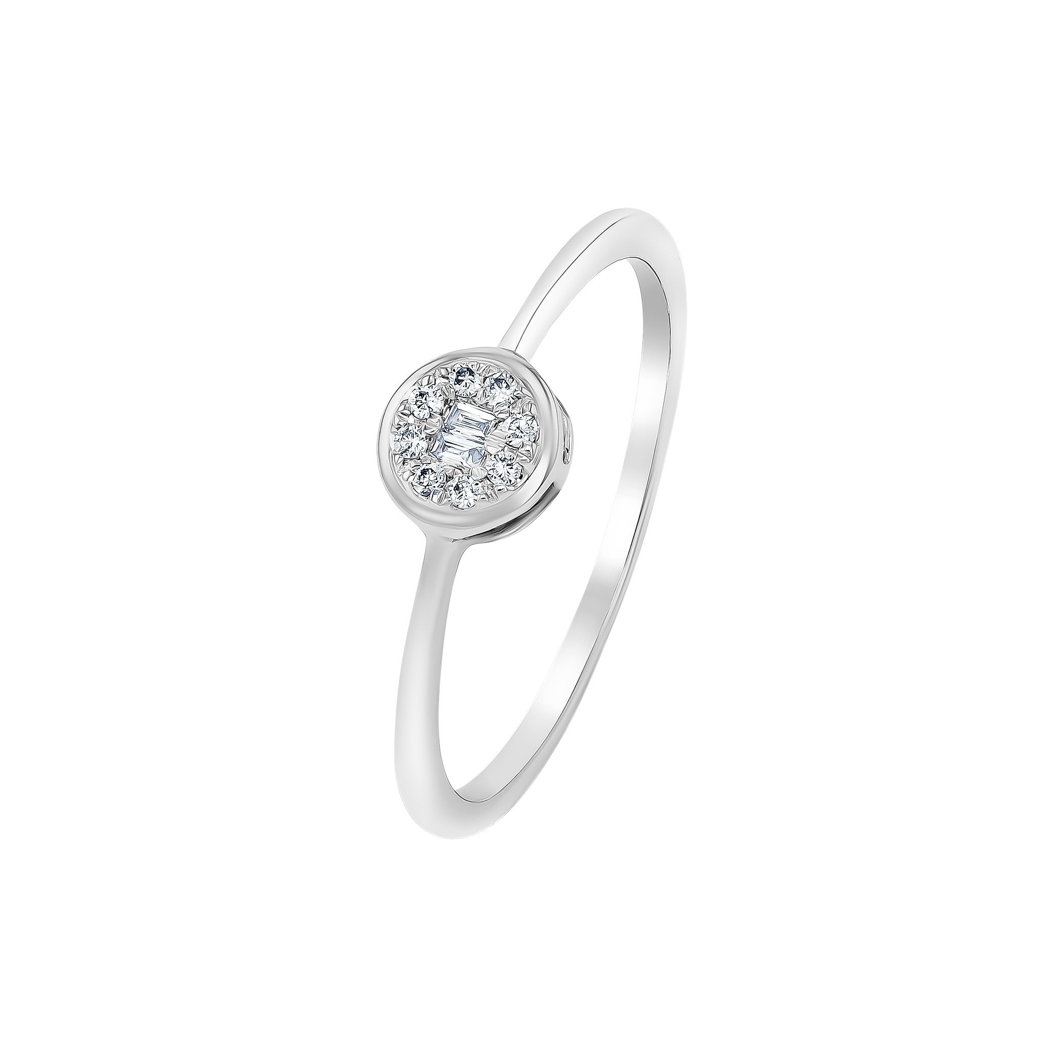 OneSixEight Round  Shape Diamond Ring 18K White Gold