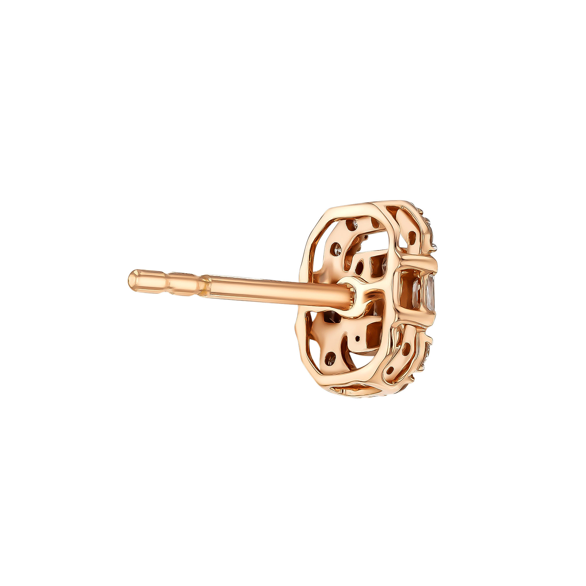 OneSixEight Emerald Diamond Stud Earrings 18K Rose Gold
