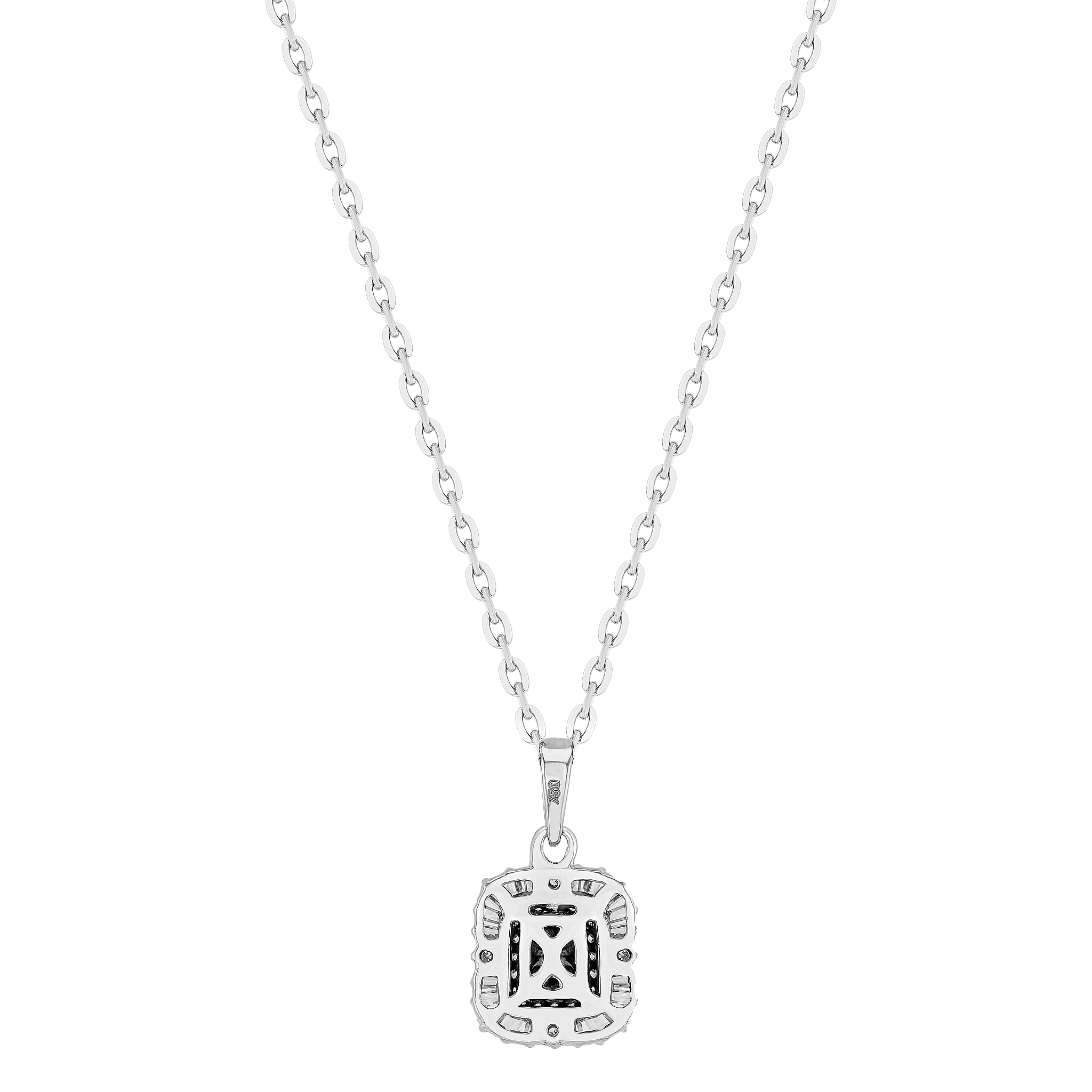 OneSixEight Emerald Diamond Pendant Chain 18K White Gold
