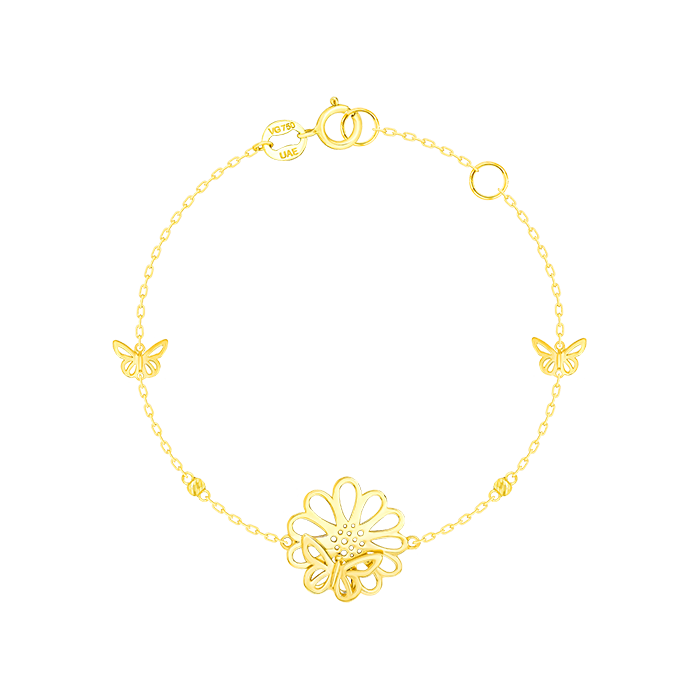 Paradise Light Weight Bracelet In 22K Yellow Gold