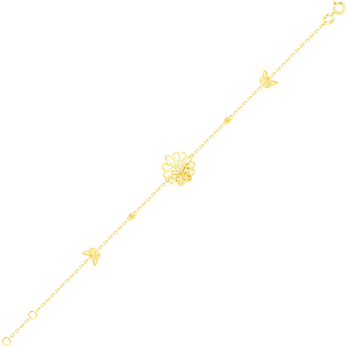 Paradise Light Weight Bracelet In 22K Yellow Gold