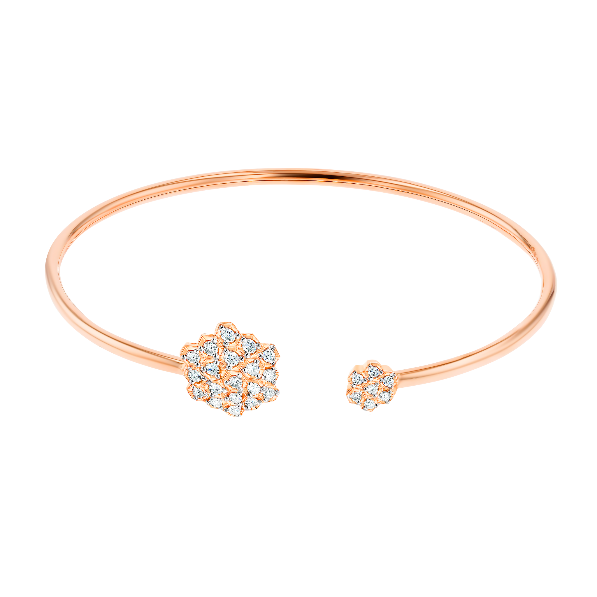 Pyramid Open Bangle 18K Rose Gold 