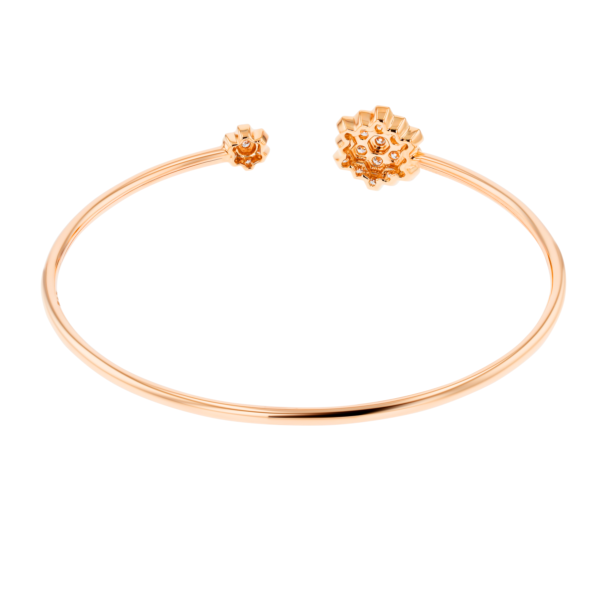 Pyramid Open Bangle 18K Rose Gold 