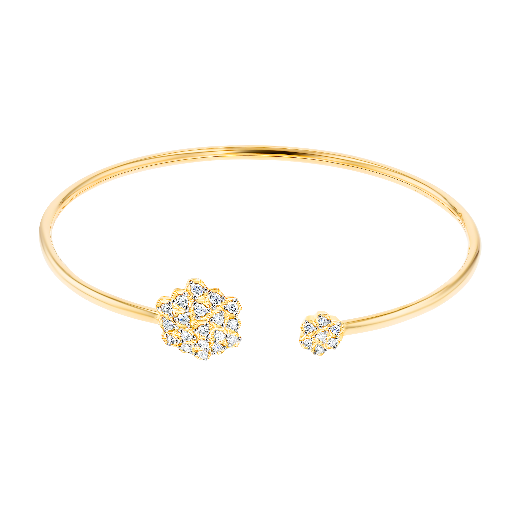 Pyramid Open Bangle 18K yellow Gold 