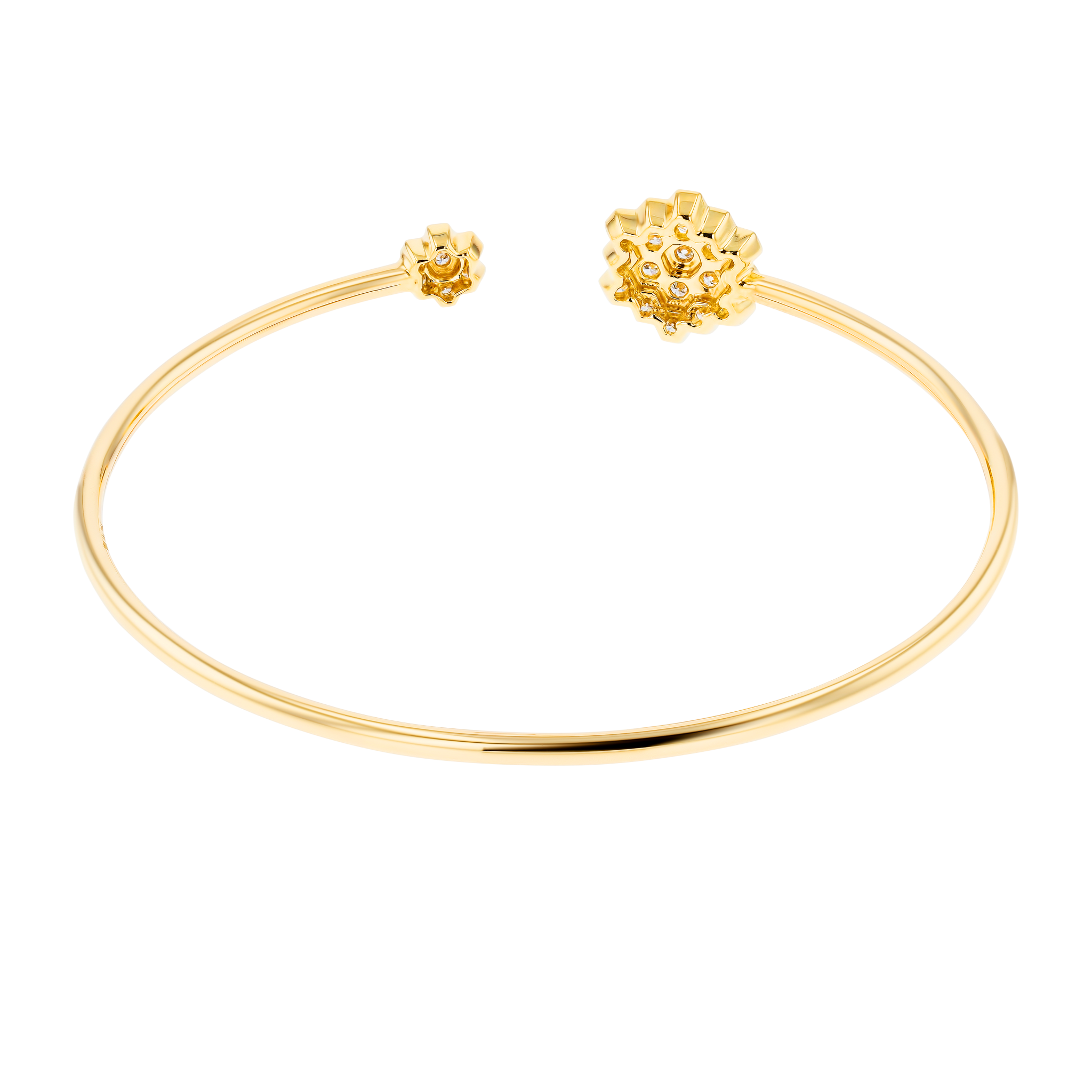 Pyramid Open Bangle 18K yellow Gold 