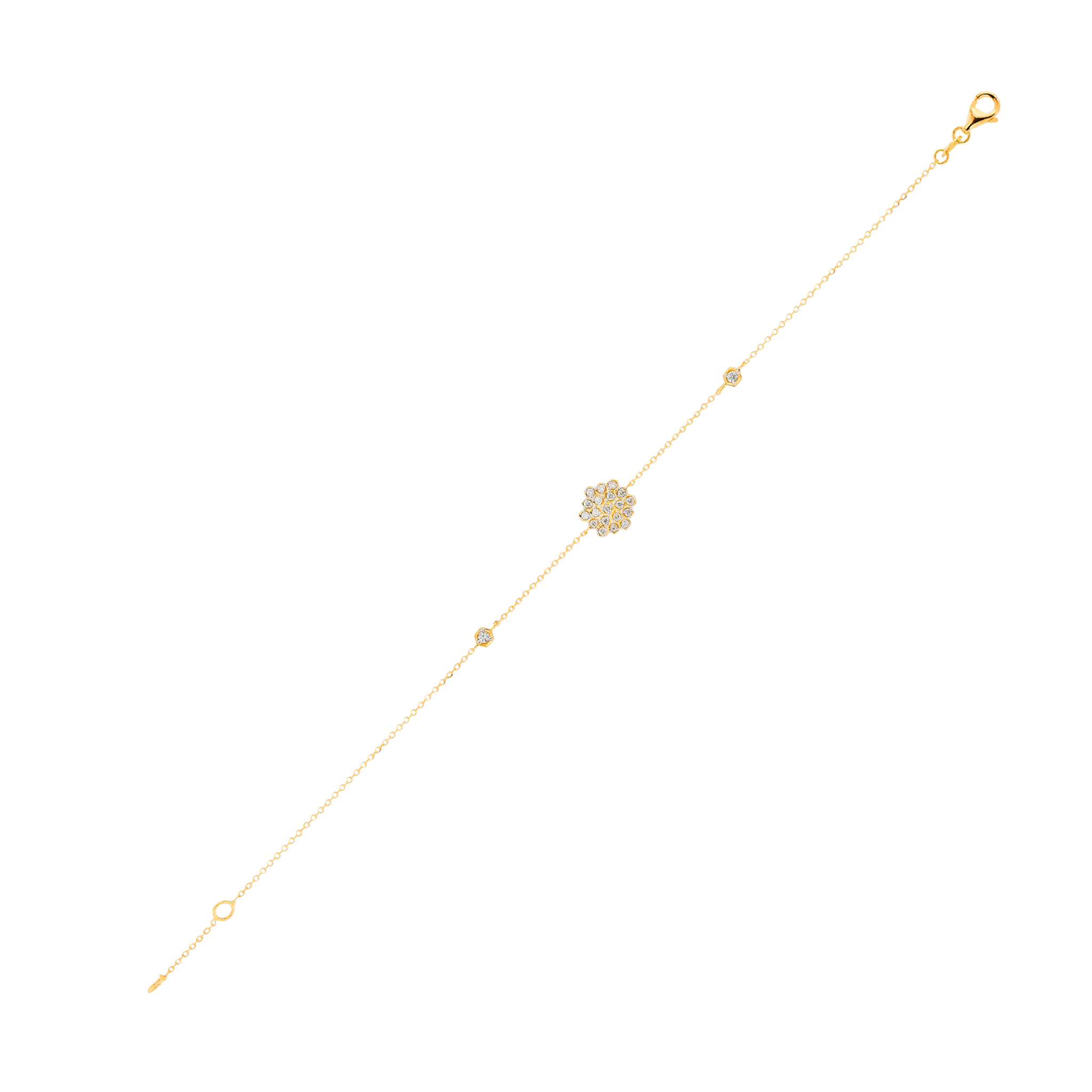 Pyramid Single Motif Bracelet 18K Yellow Gold 