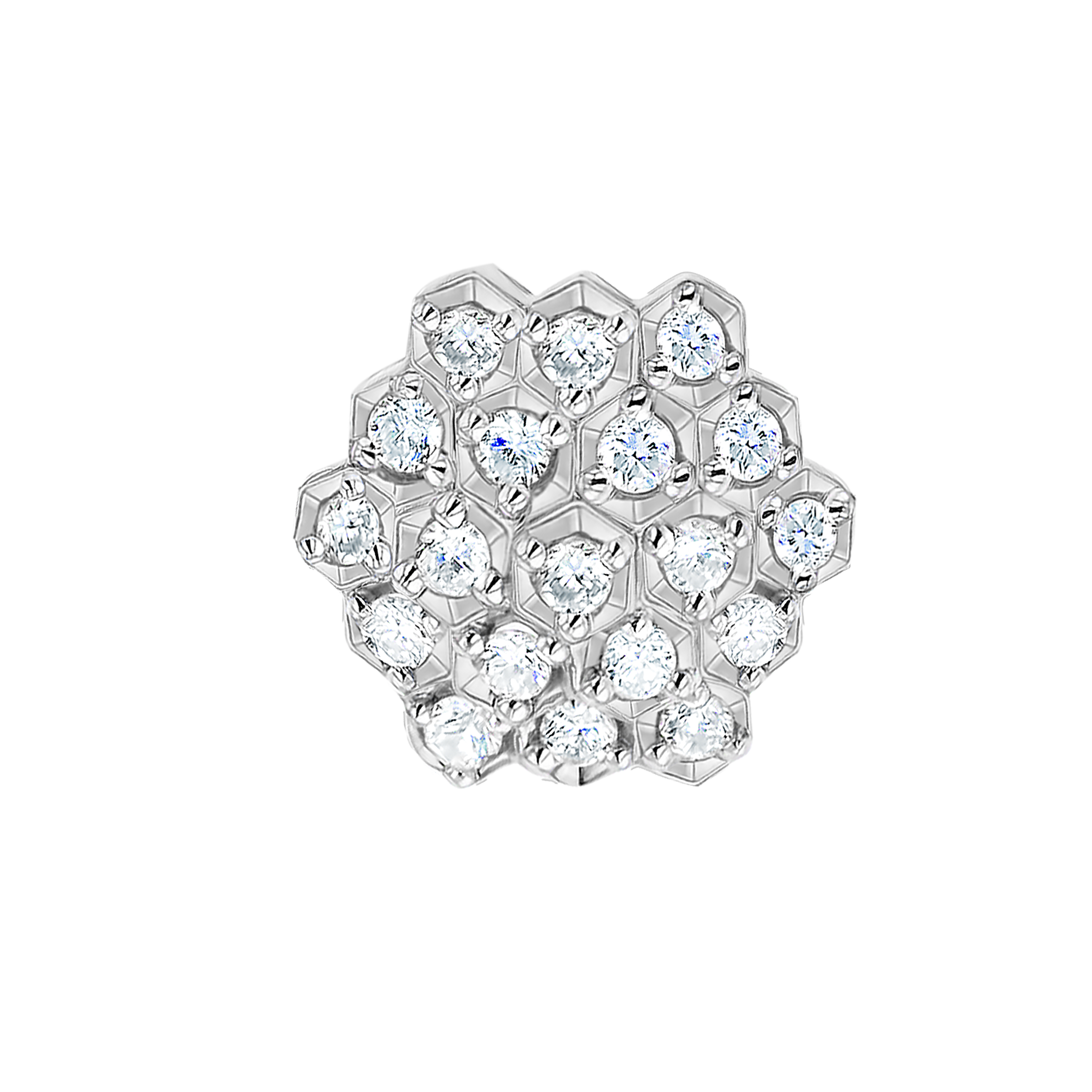 Pyramid Stud Earrings 18K White Gold