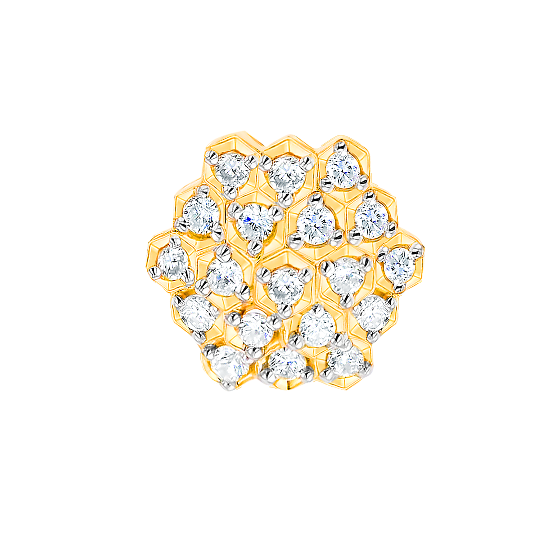 Pyramid Stud Earrings 18K Yellow Gold