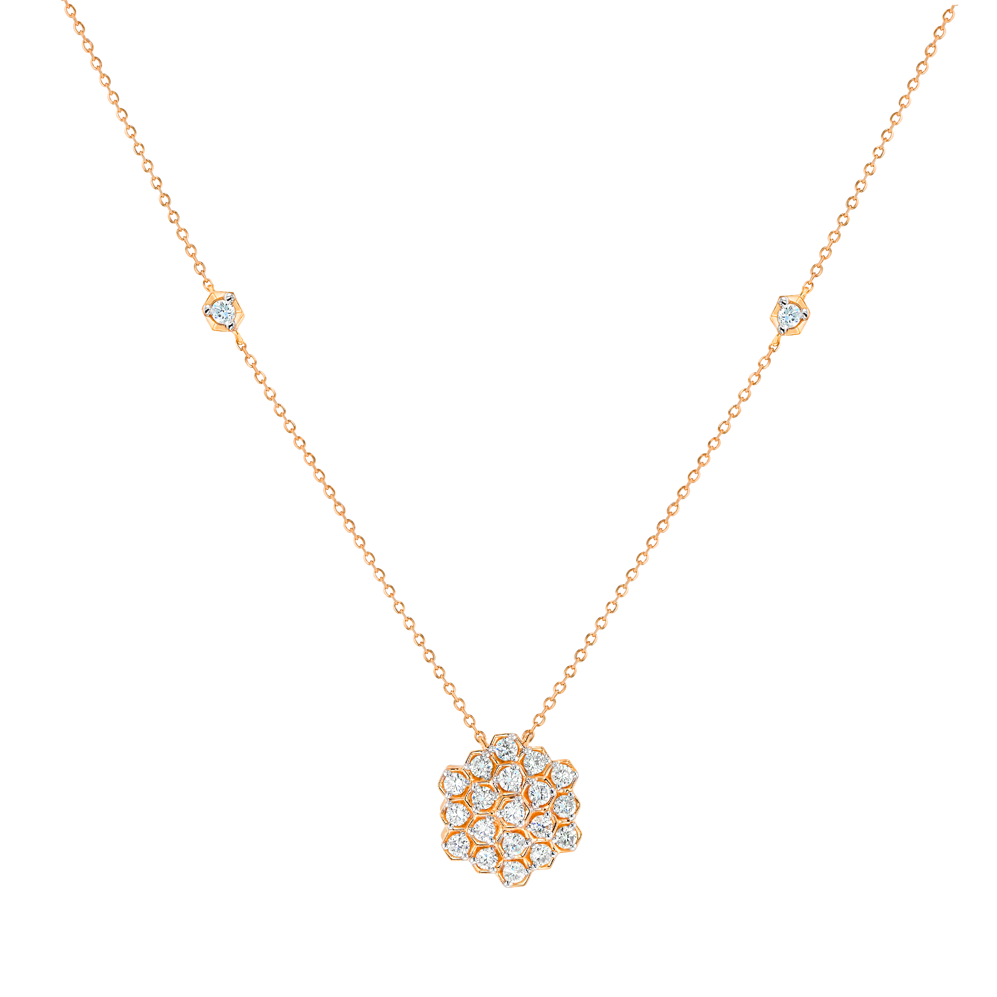 Pyramid Necklace 18K Rose Gold 