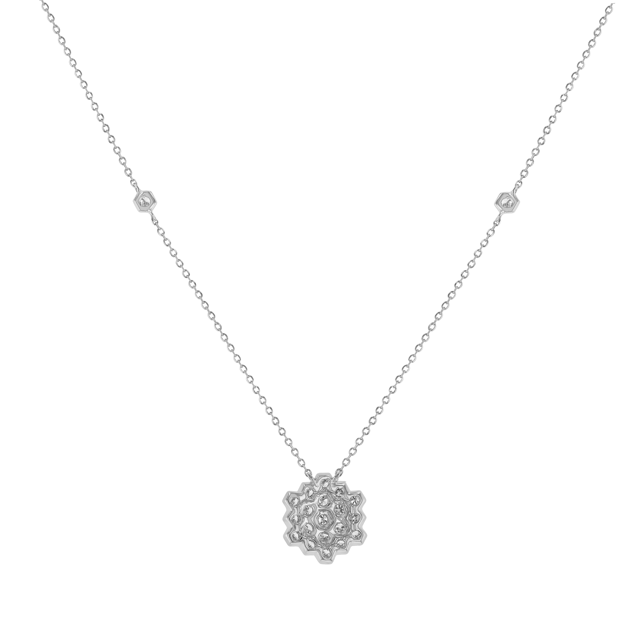 Pyramid Necklace 18K White Gold 