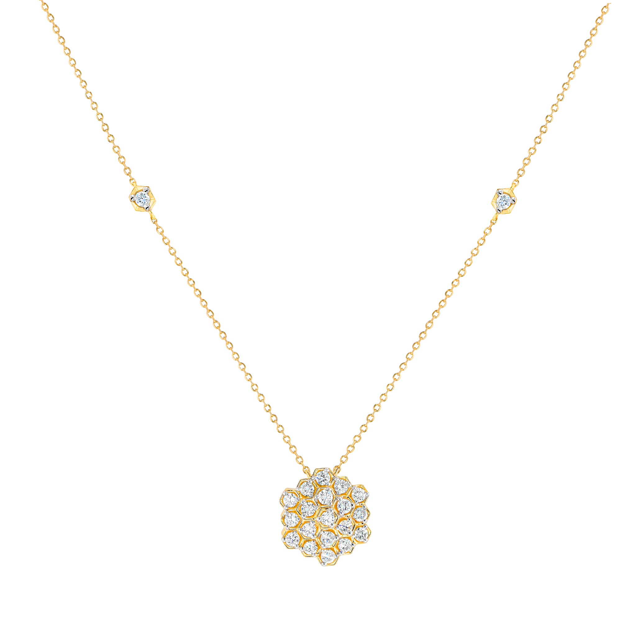 Pyramid Necklace 18K Yellow Gold 