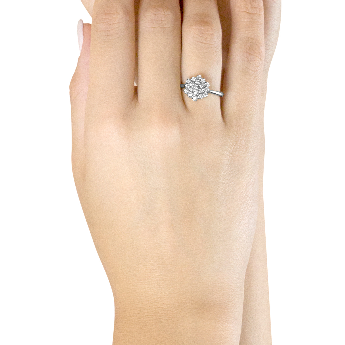 Pyramid Ring 18K White Gold 