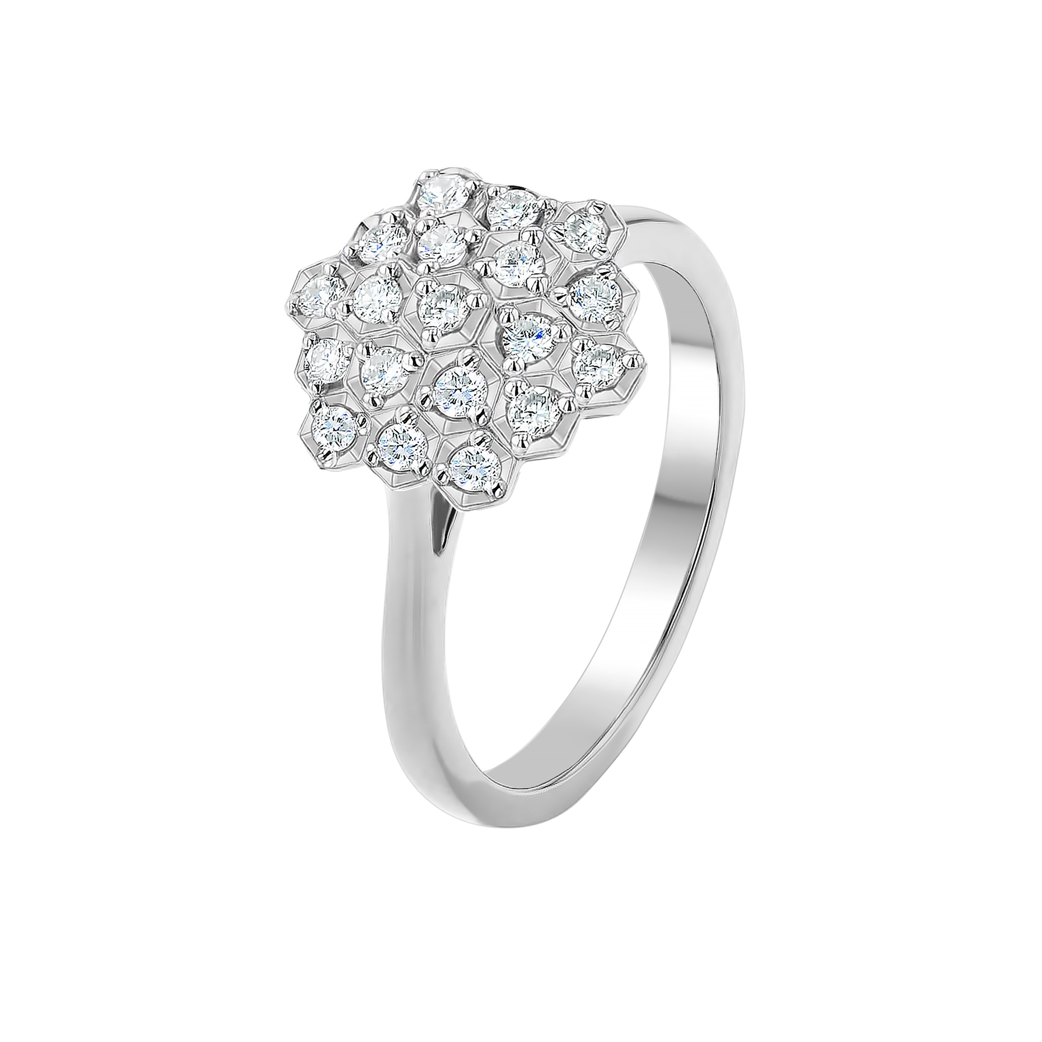 Pyramid Ring 18K White Gold 