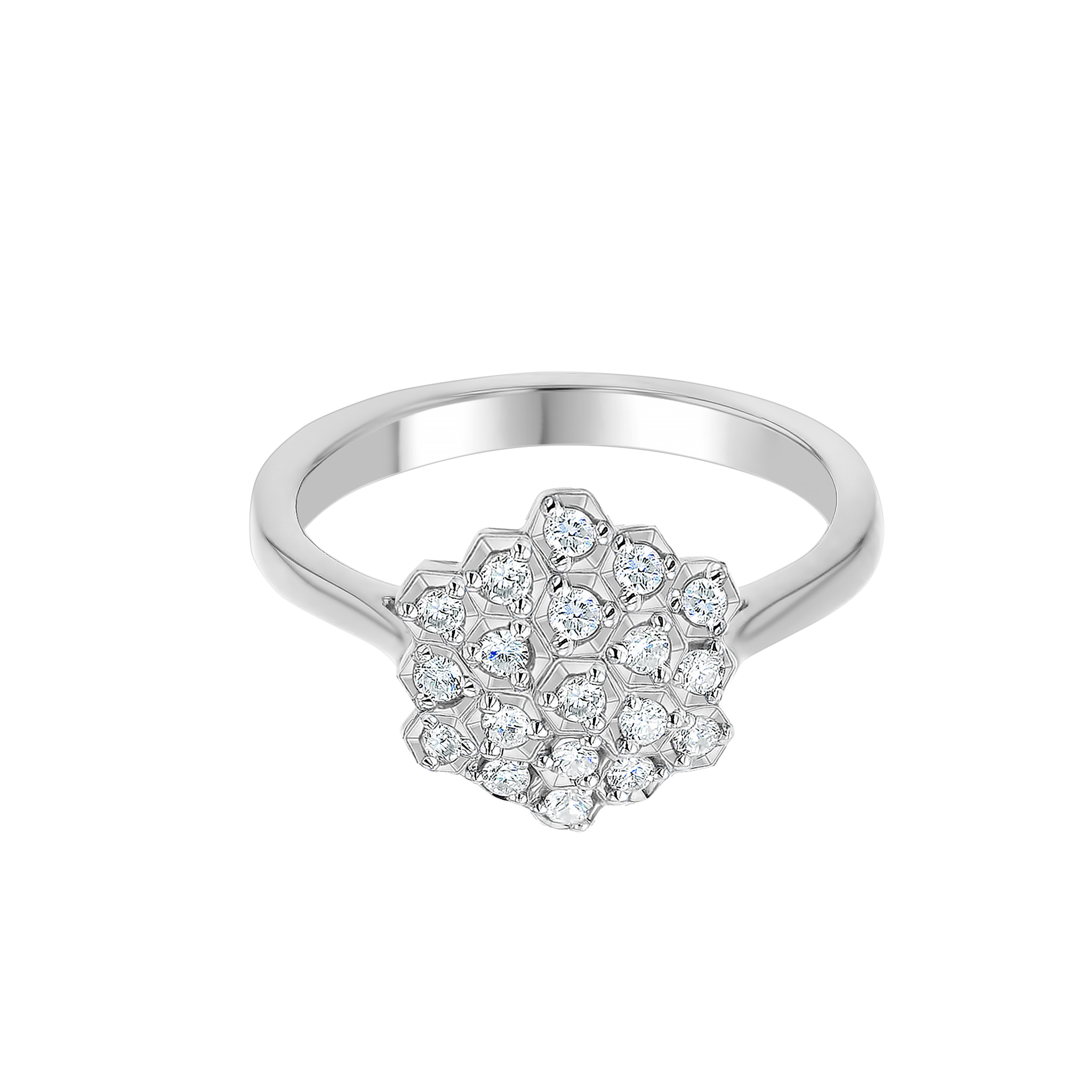 Pyramid Ring 18K White Gold 