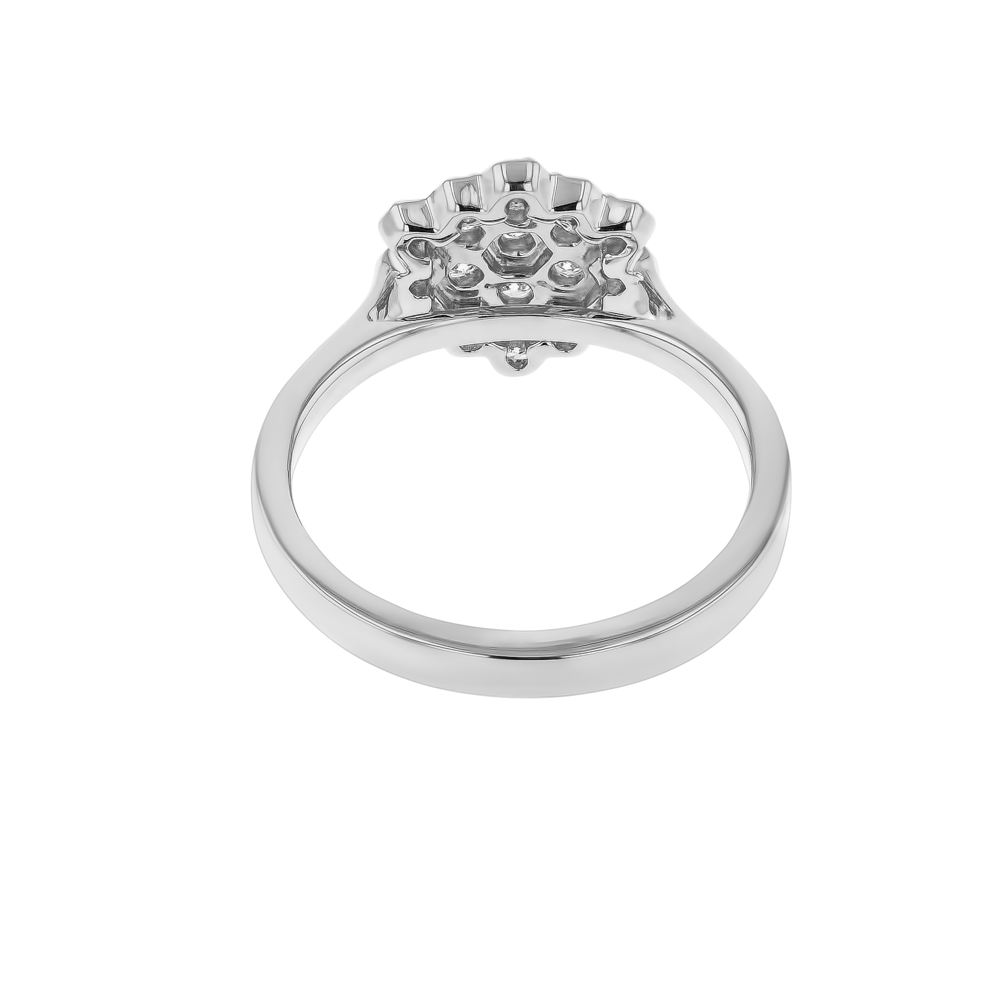 Pyramid Ring 18K White Gold 