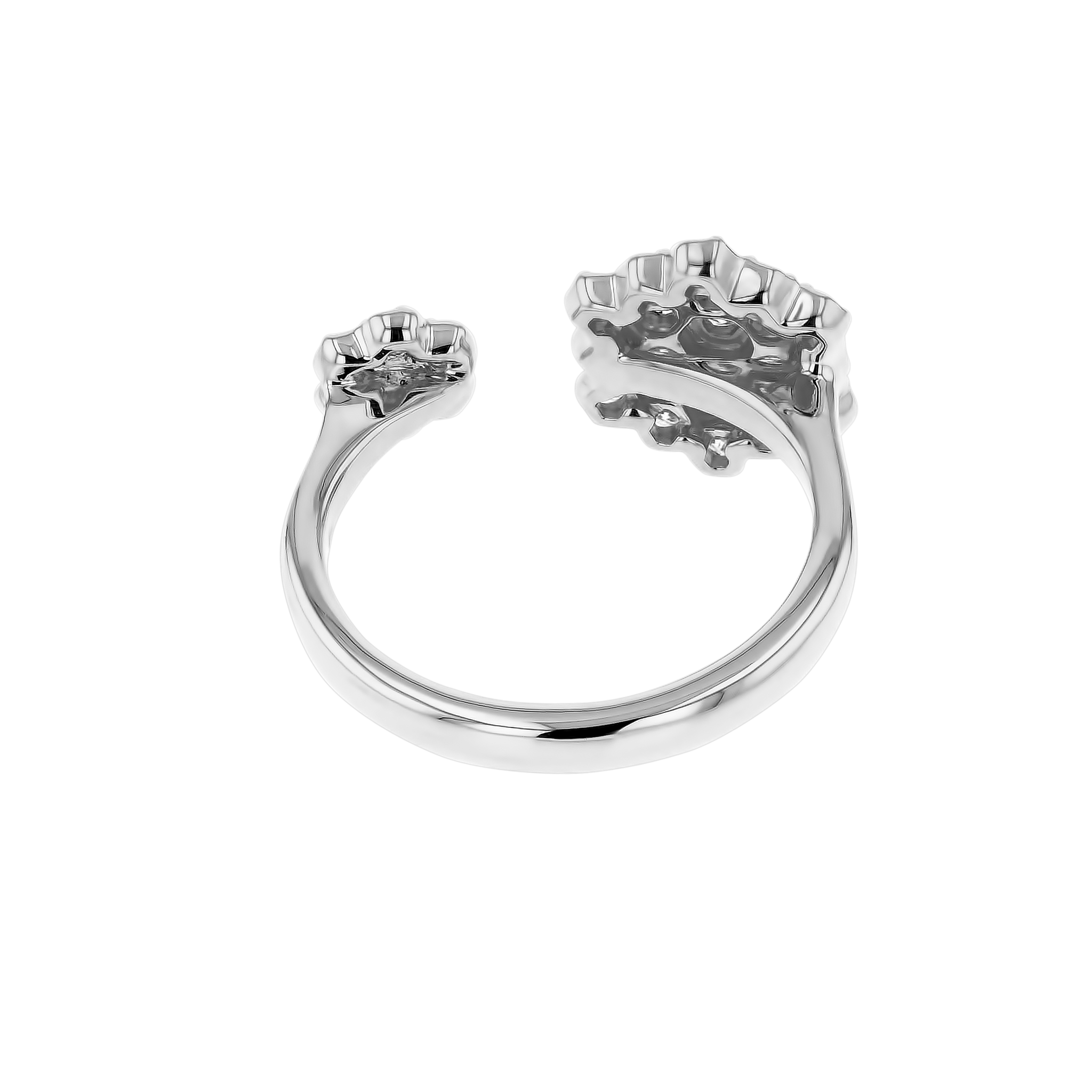Pyramid Open Ring 18K White  Gold 