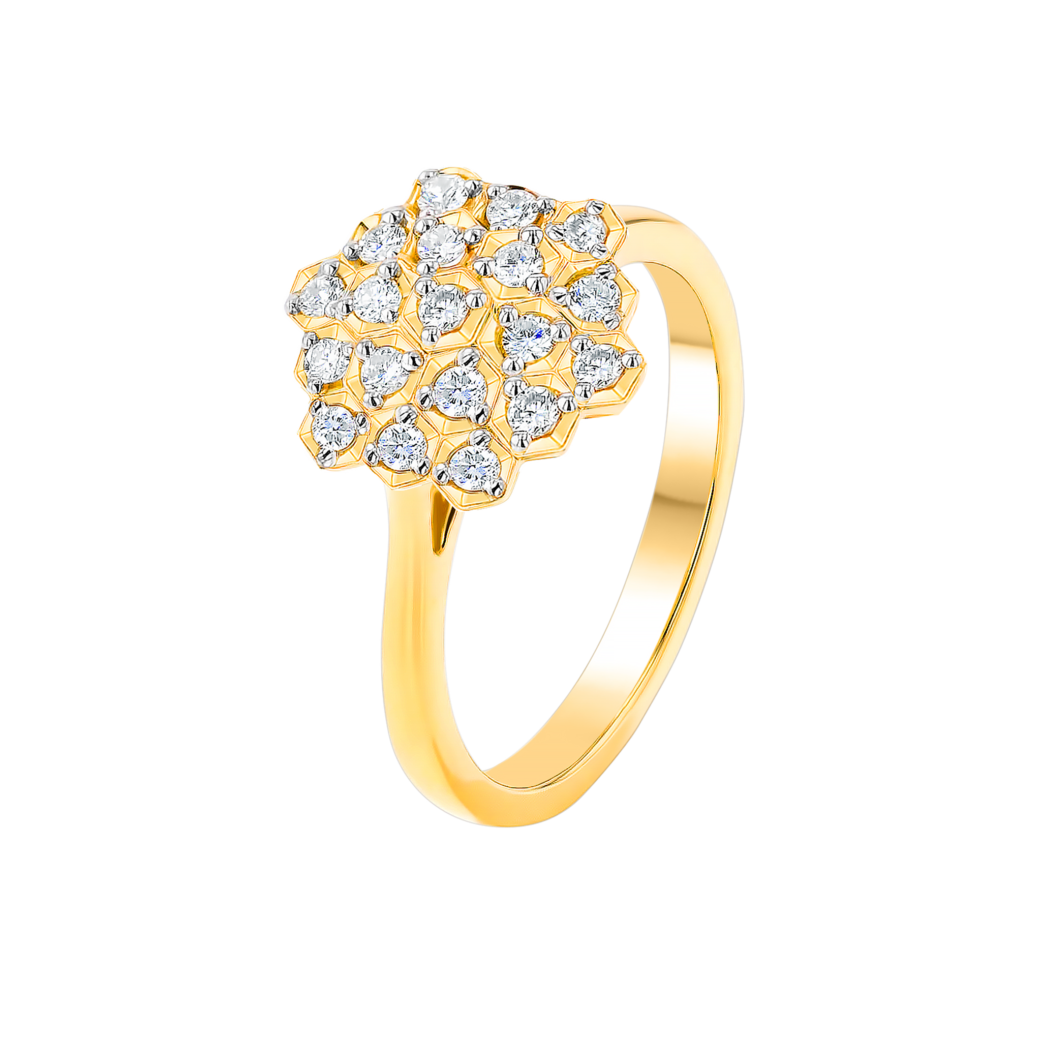 Pyramid Ring 18K Yellow Gold 