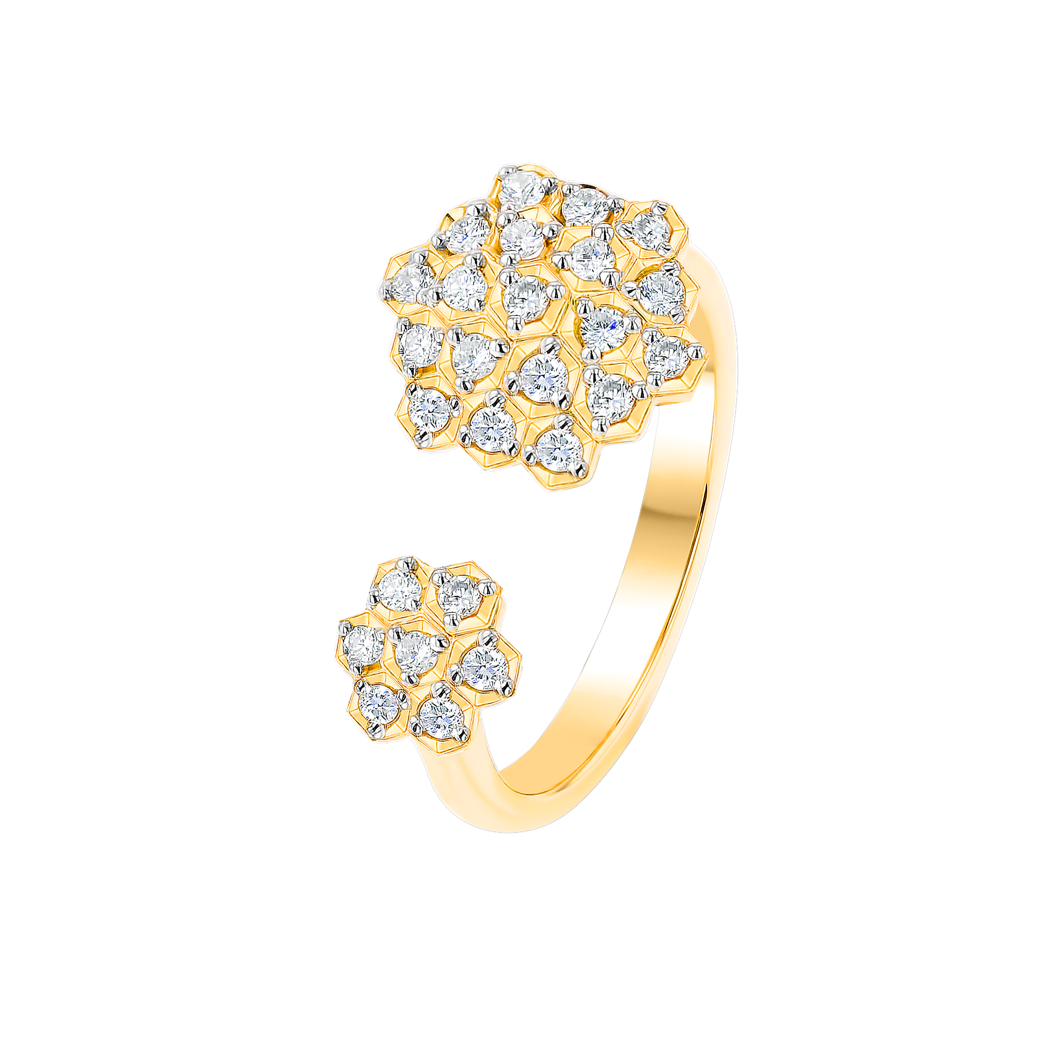 Pyramid Open Ring 18K Yellow  Gold 