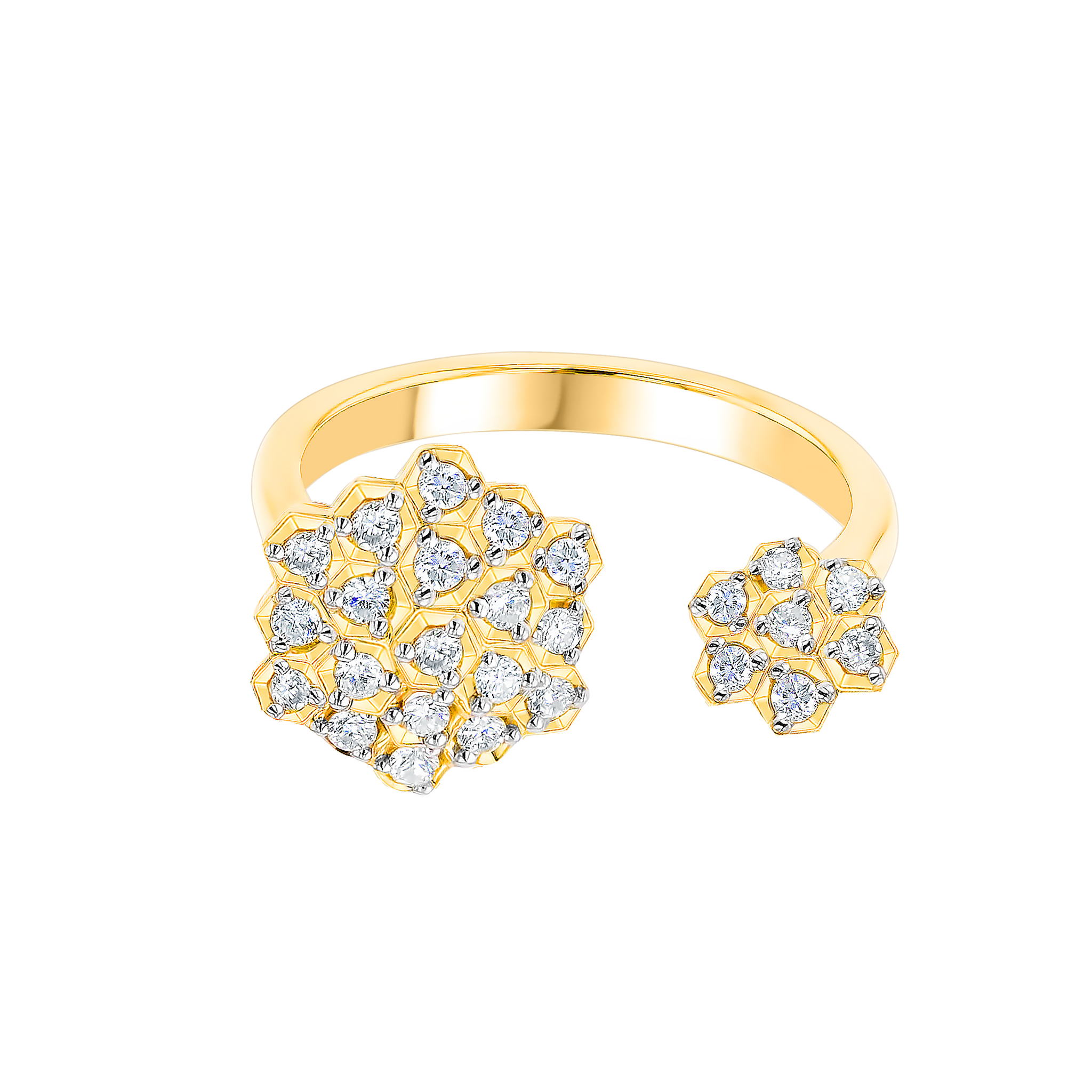 Pyramid Open Ring 18K Yellow  Gold 