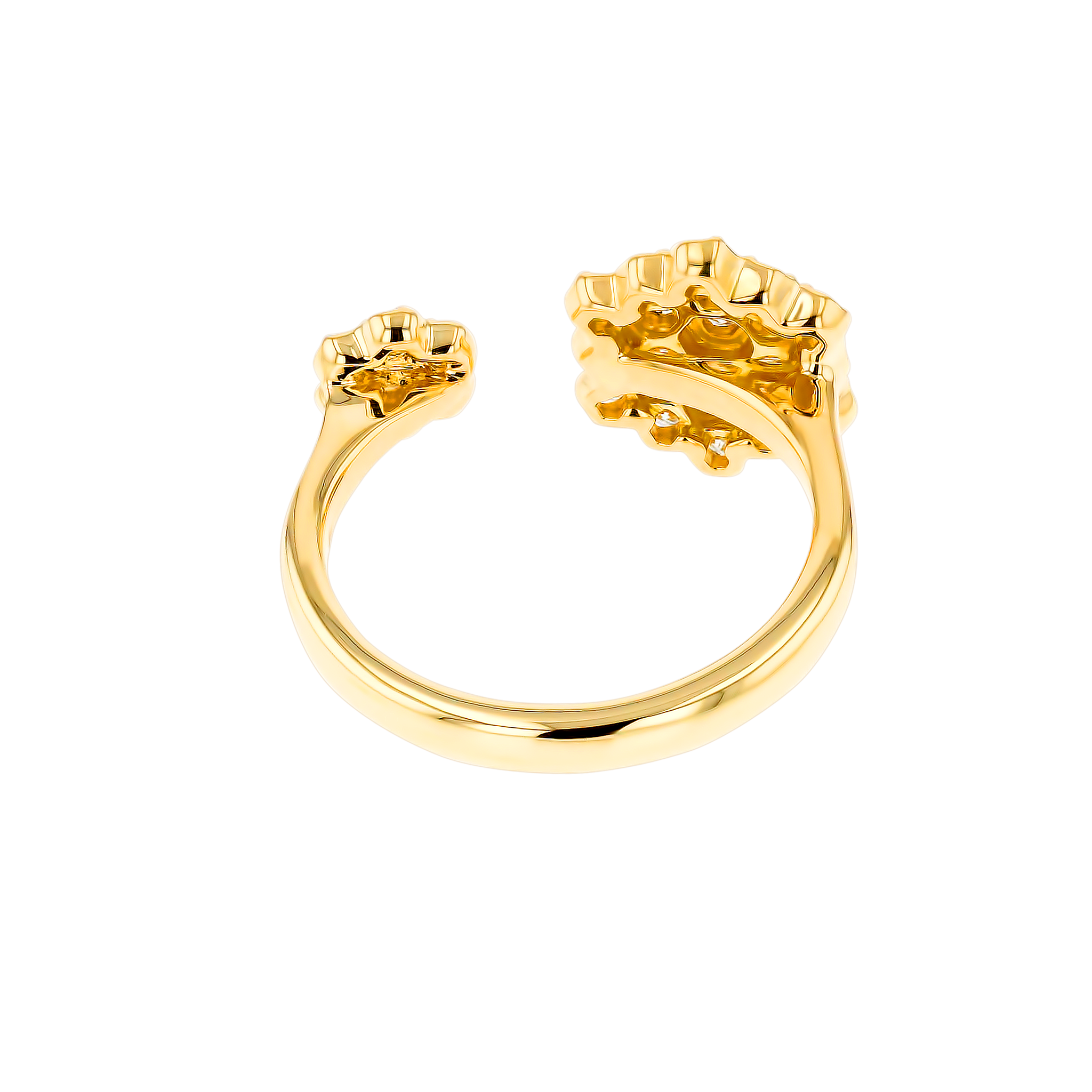 Pyramid Open Ring 18K Yellow  Gold 