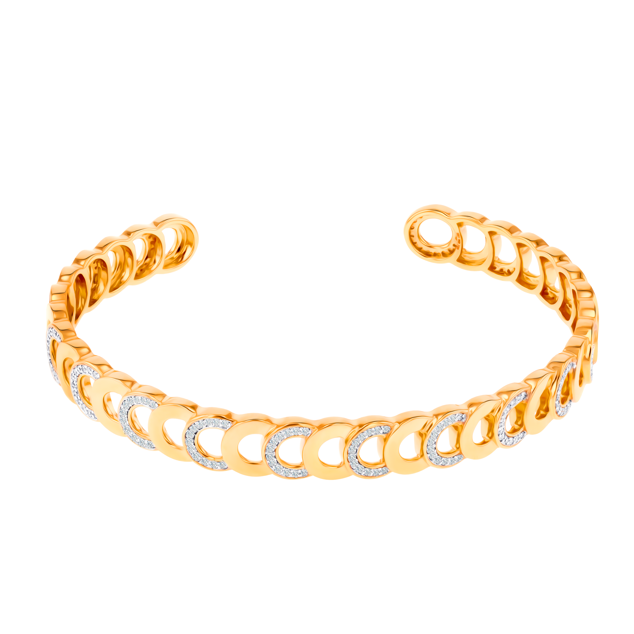 Revolve Diamond  Bangle set  in 18K Rose Gold