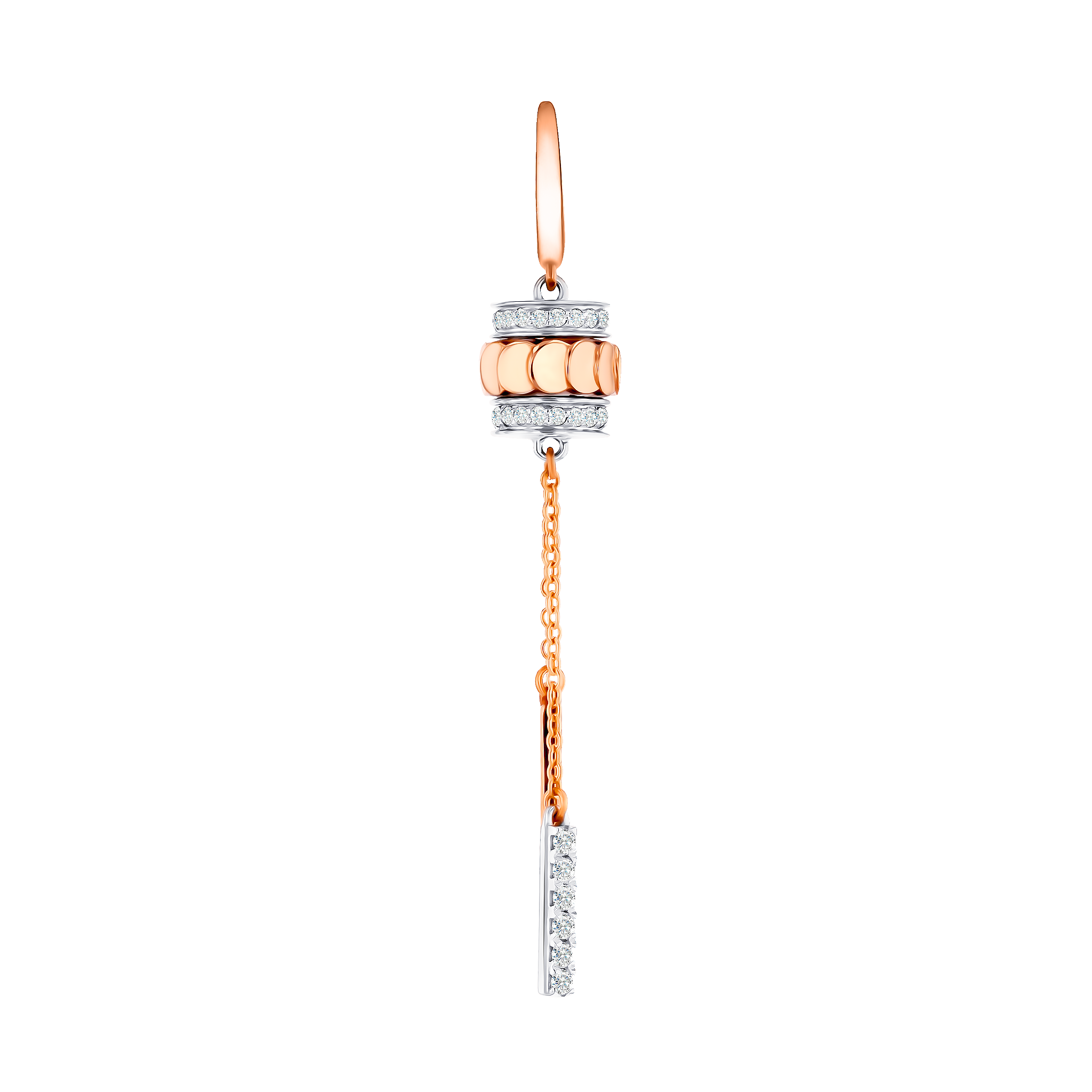 Revolve Diamond Earrings with Moving Mechanism set in 18K Rose Gold