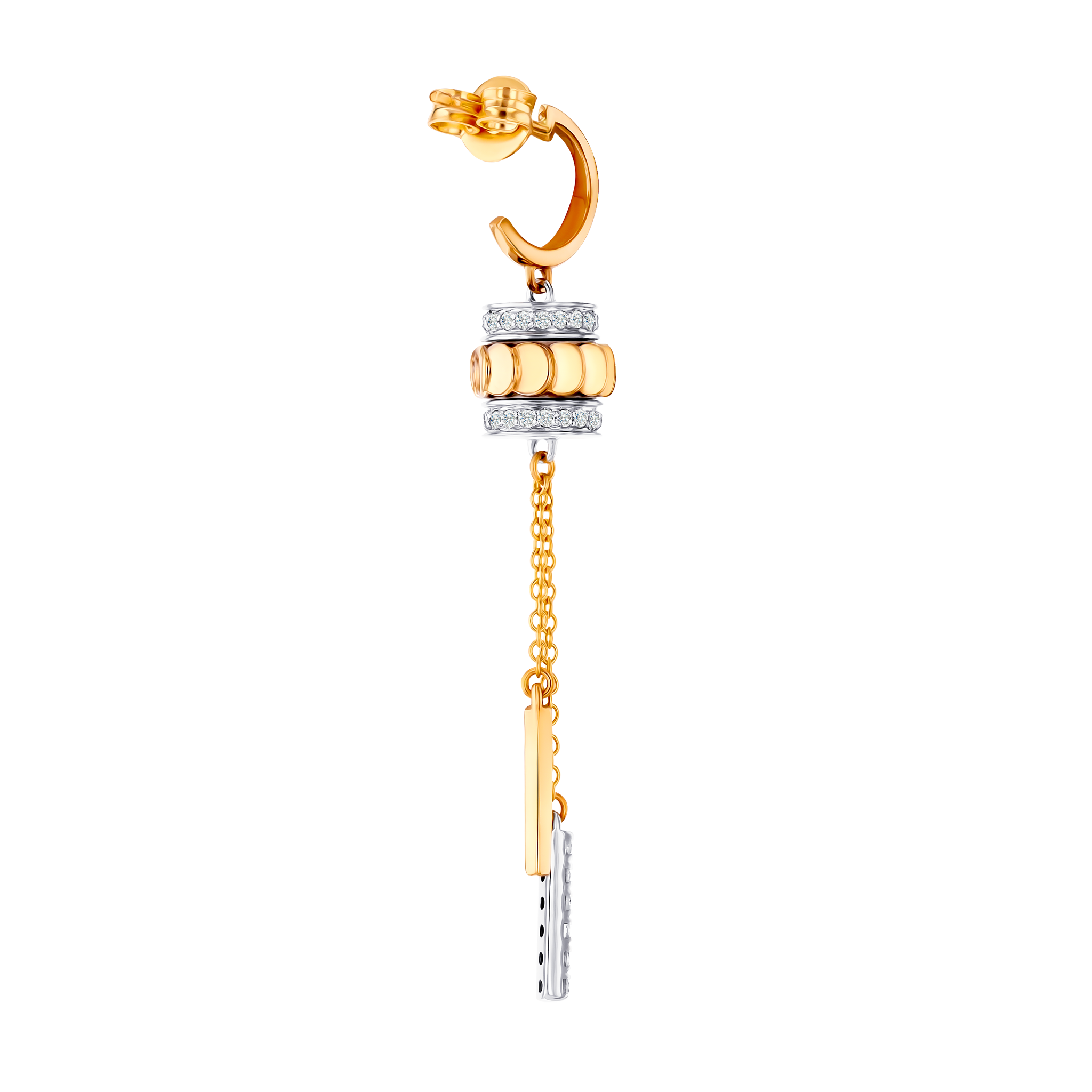 Revolve Diamond Earrings with Moving Mechanism set in 18K Rose Gold