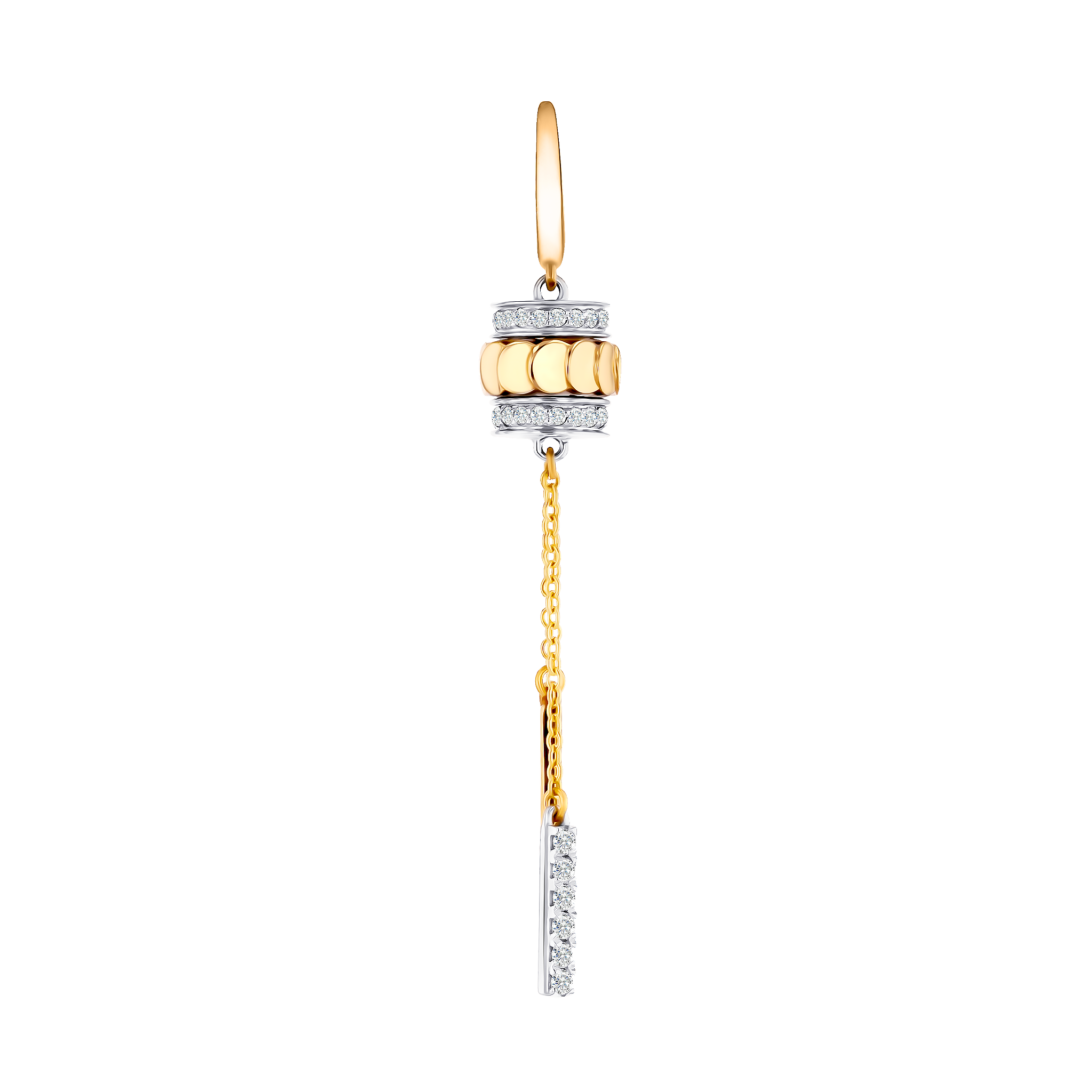 Revolve Diamond Earrings with Moving Mechanism set in 18K Yellow Gold