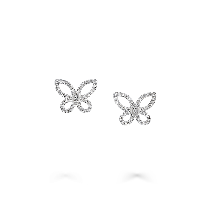 Graff Mini Butterfly Silhouette Diamond Earrings