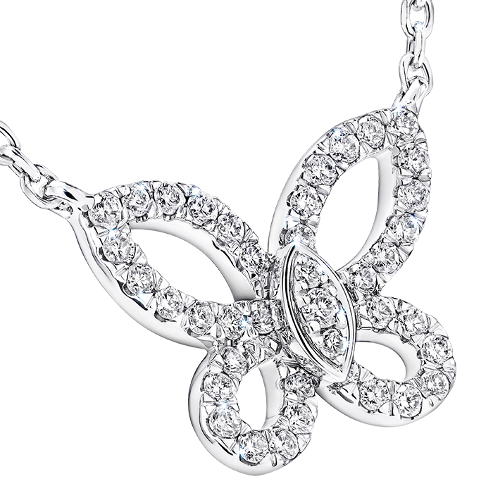 Graff Mini Butterfly Silhouette Diamond Pendant