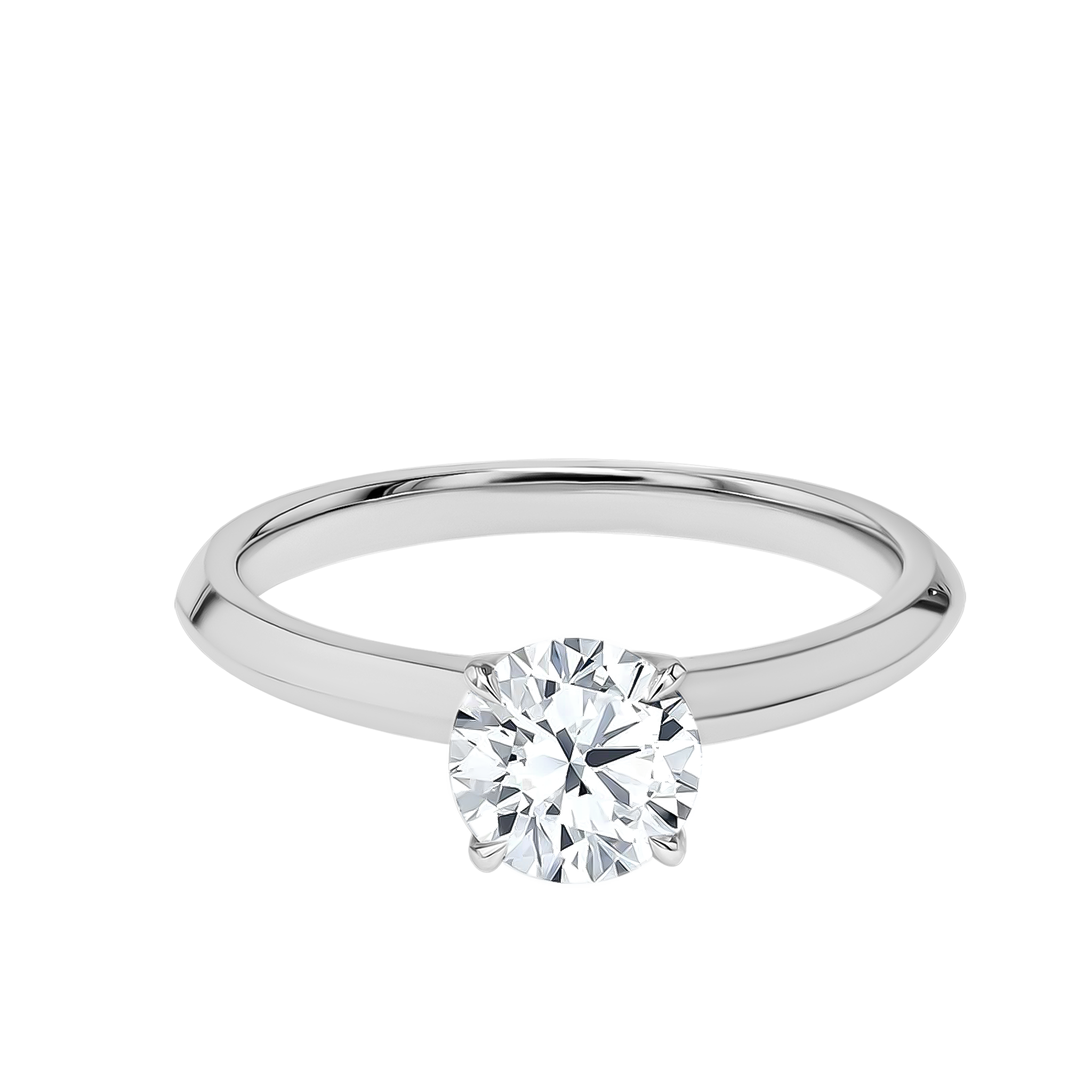 Gaia Solitaire 0.7 Carat Engagement Diamond Ring 18K White Gold 