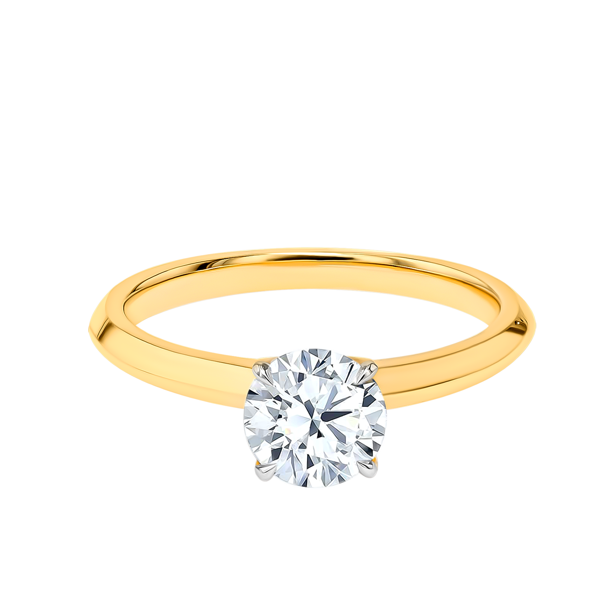 Gaia Solitaire 0.7 Carat Engagement Diamond Ring 18K Yellow Gold 