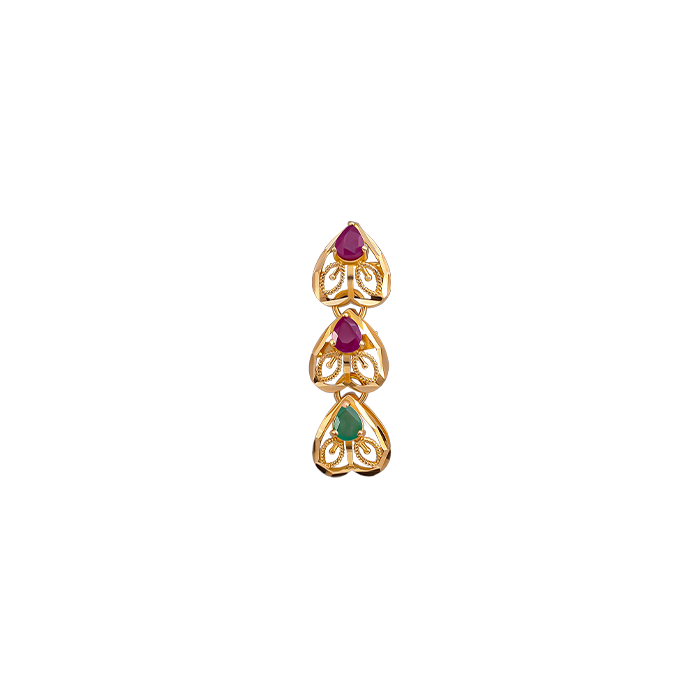 Rangoli Necklace & Earring in 22K Gold