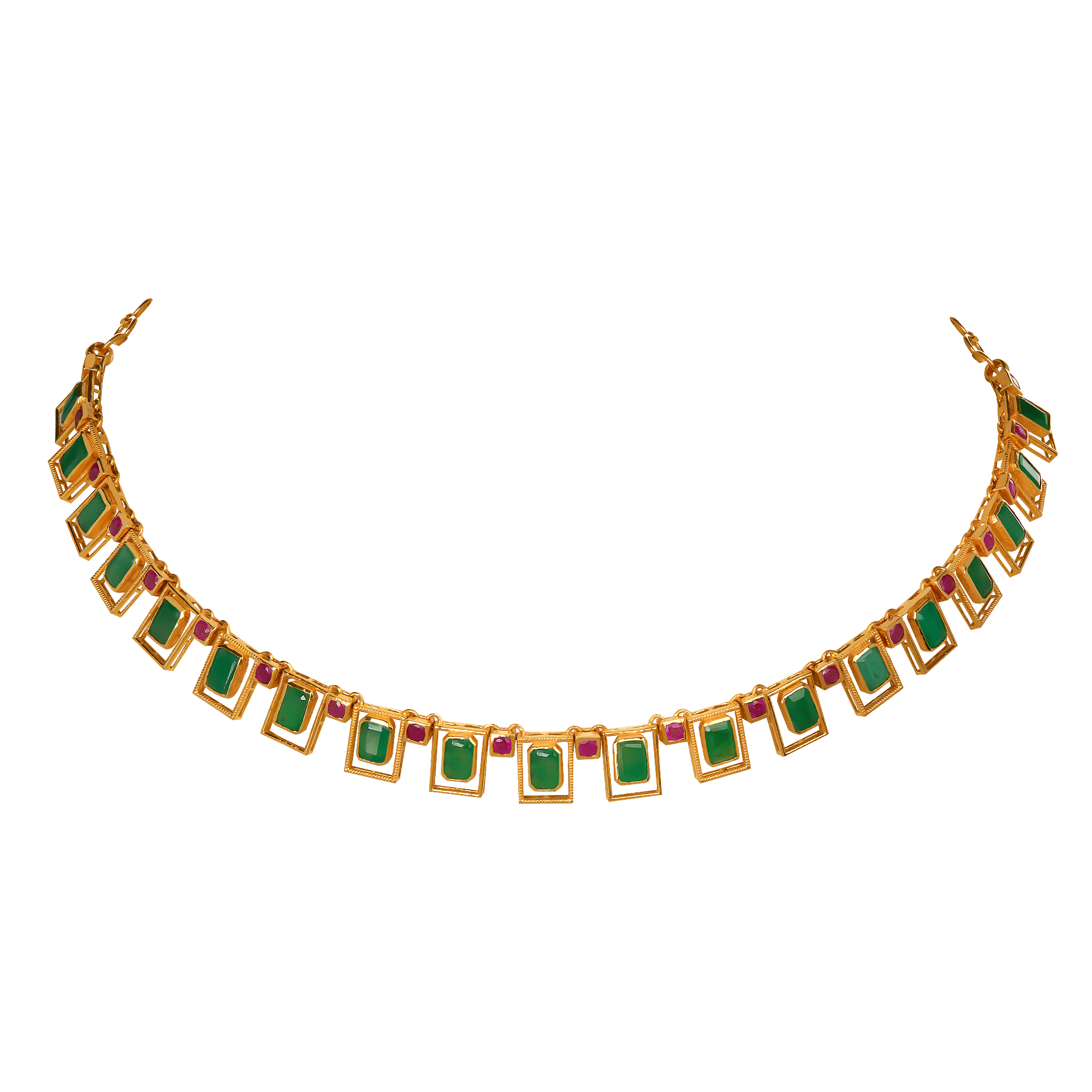 Rangoli Necklace & Earring in 22K Gold